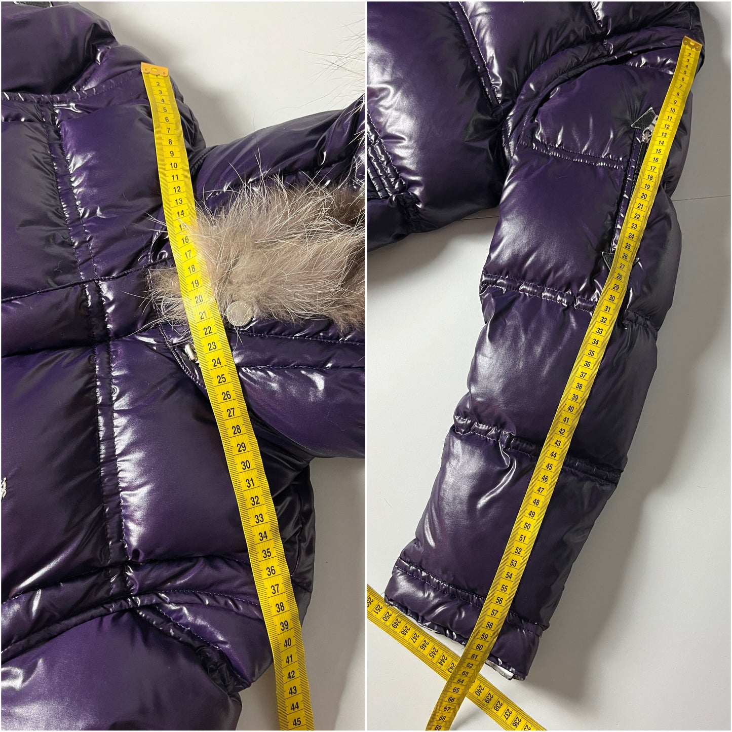 00’s BURBERRY made in Japan real fur down jacket (S/M) - purple