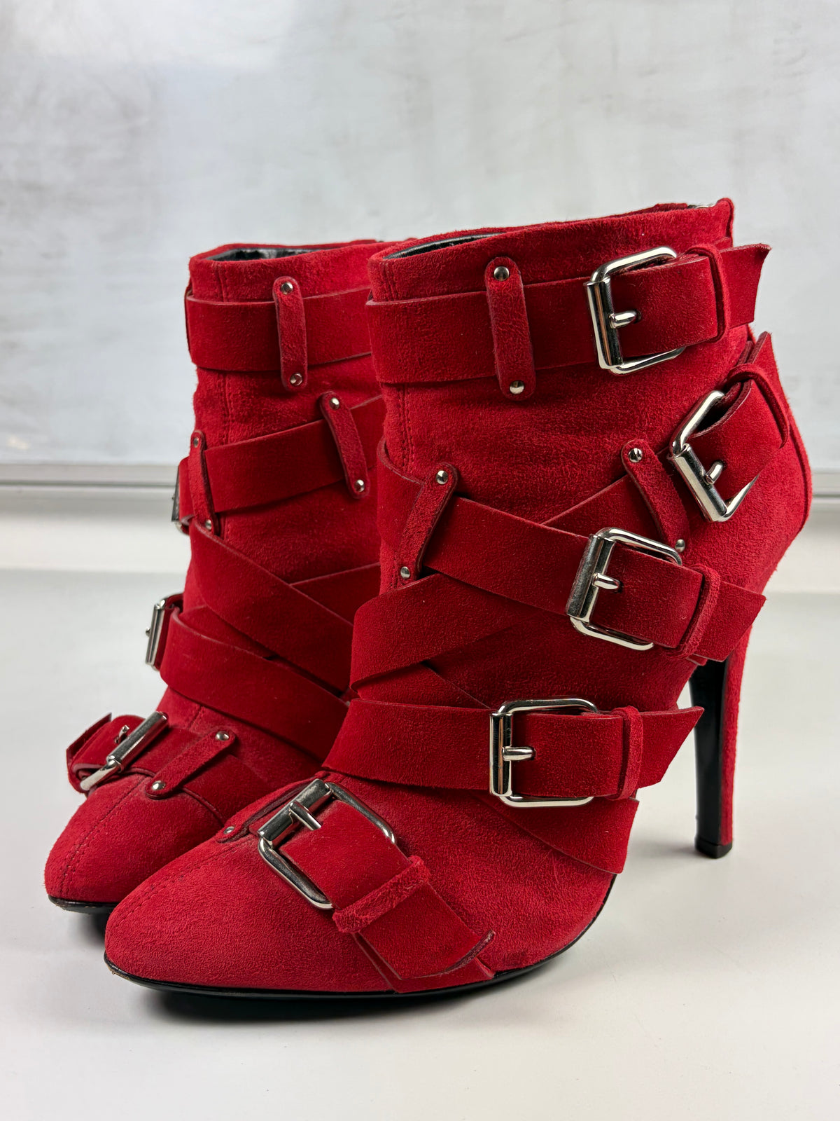 2009 BALMAIN x Giuseppe Zanotti suede ankle boots - eu 39.5 / us 9.5
