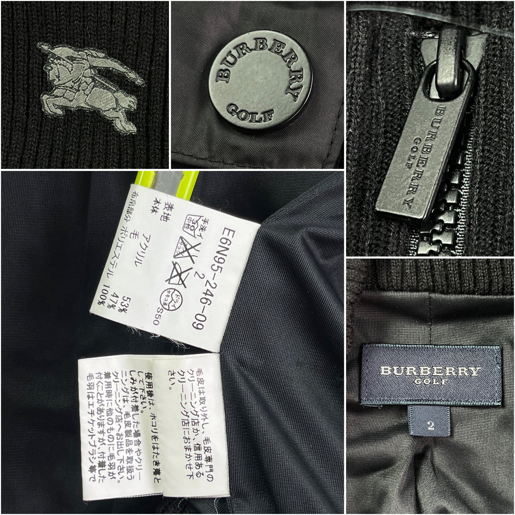 00’s BURBERRY racoon fur zip hoodie (XS/S) - black