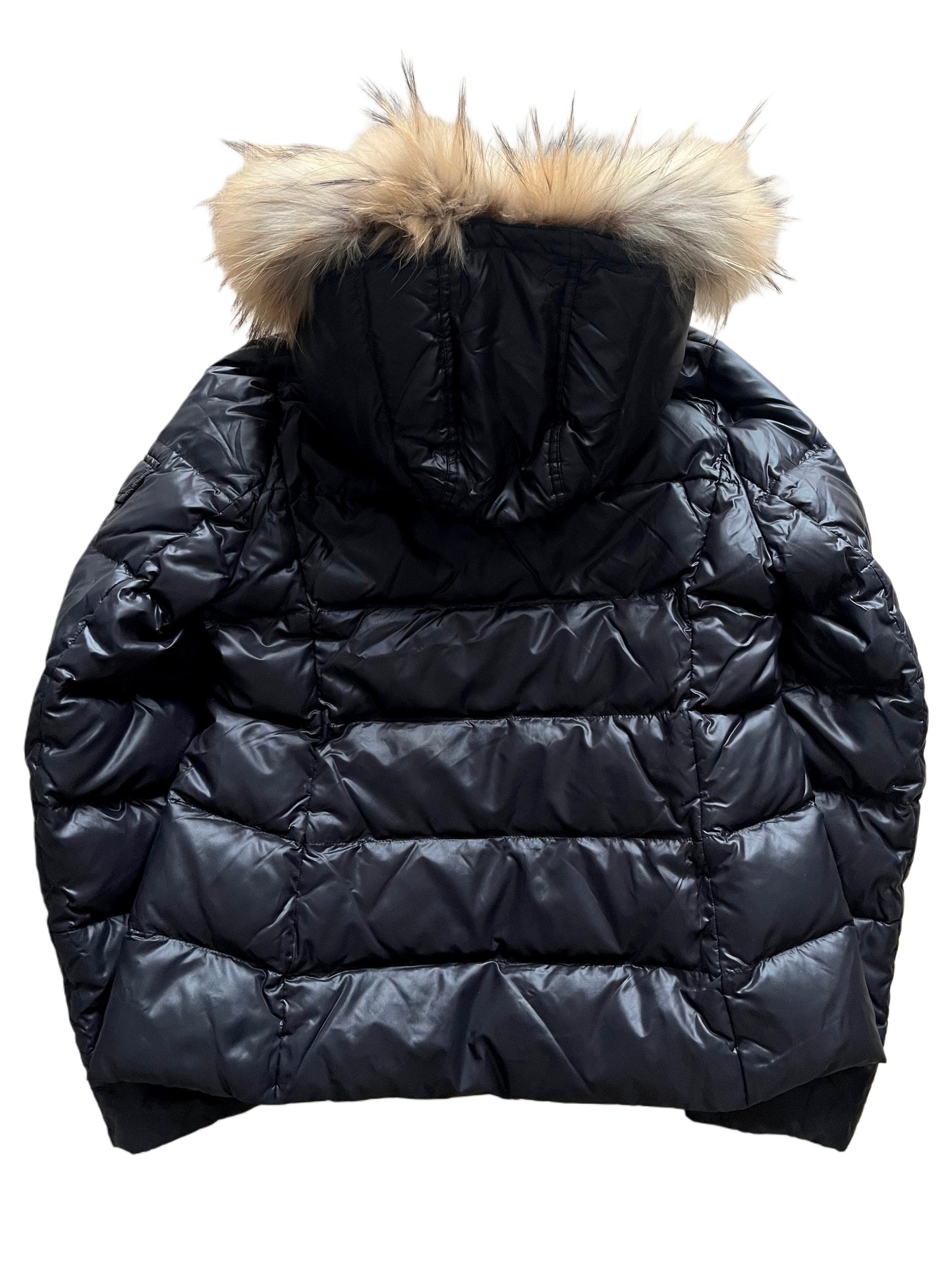 00’s BURBERRY made in Japan real fur down jacket (XS/S) women’s - black