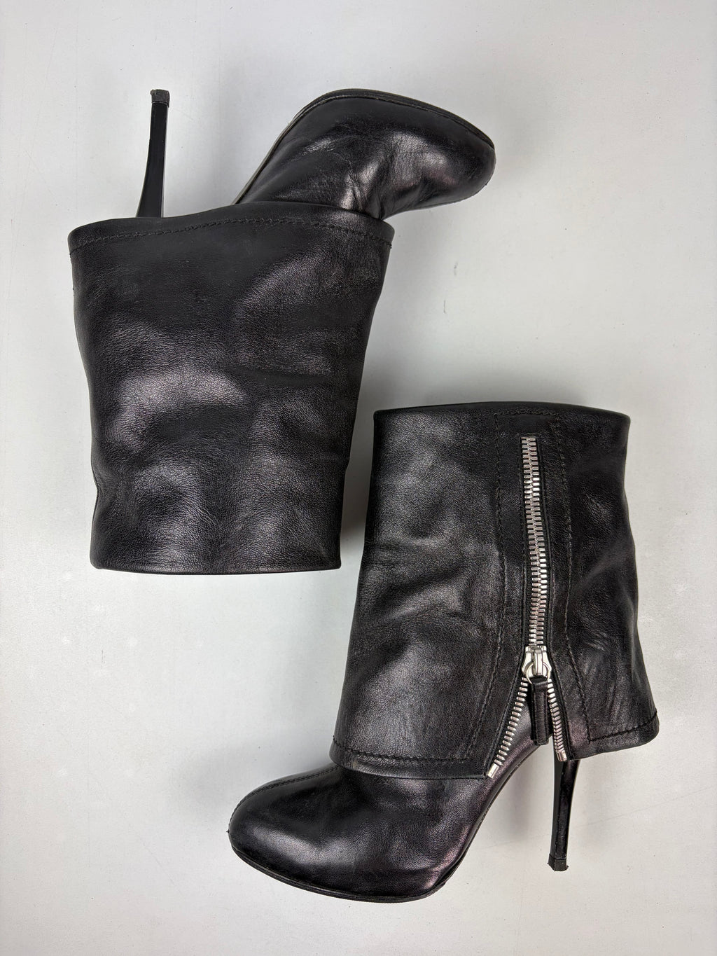 Giuseppe Zanotti fold-over zipper boots - eu 37 / us 7 / uk 4