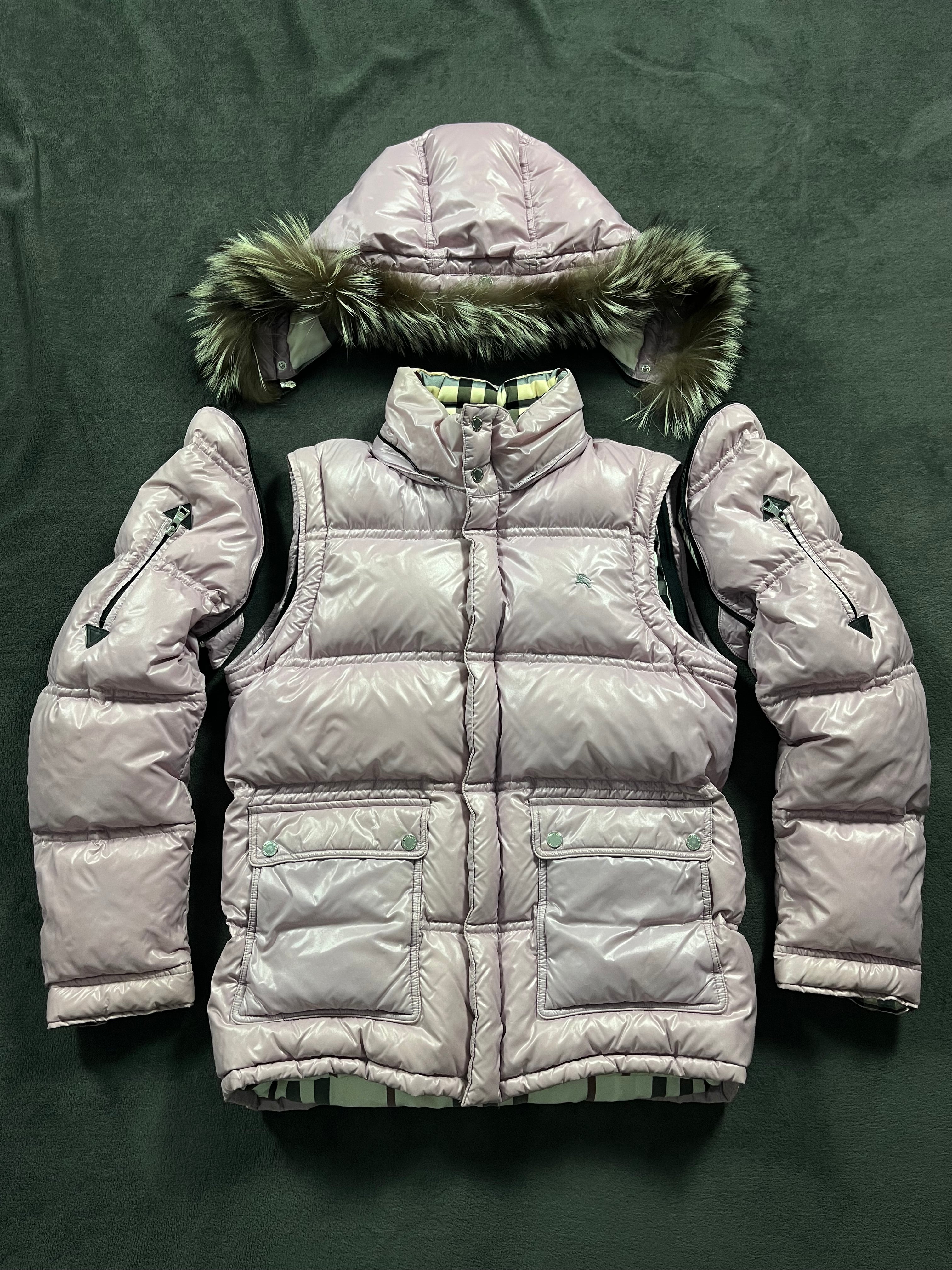 00’s BURBERRY made in Japan real fur down jacket (L)