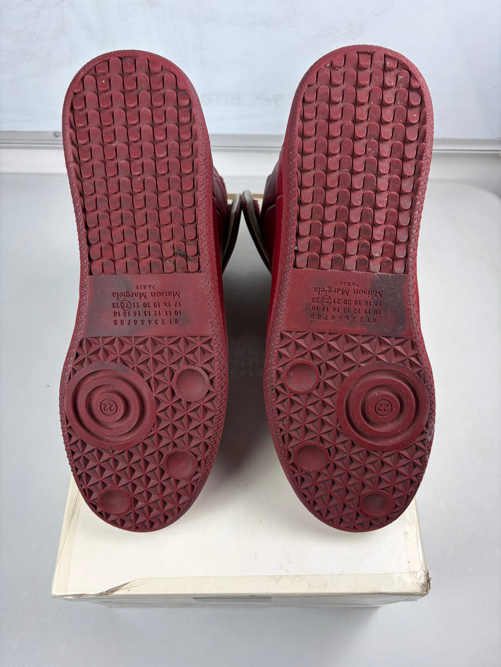 Maison Margiela Future high tops - eu 41 / us 8 / uk 7 - burgundy