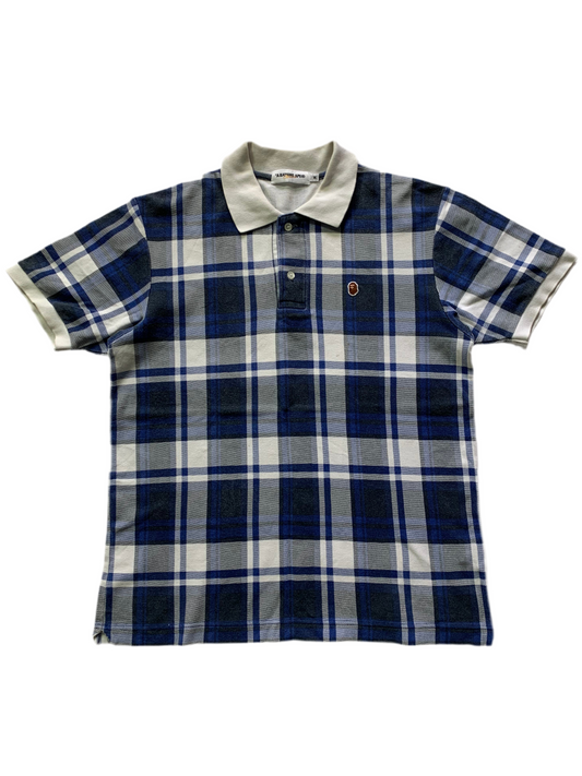 Vintage 2007 BAPE plaid polo T-shirt (M)