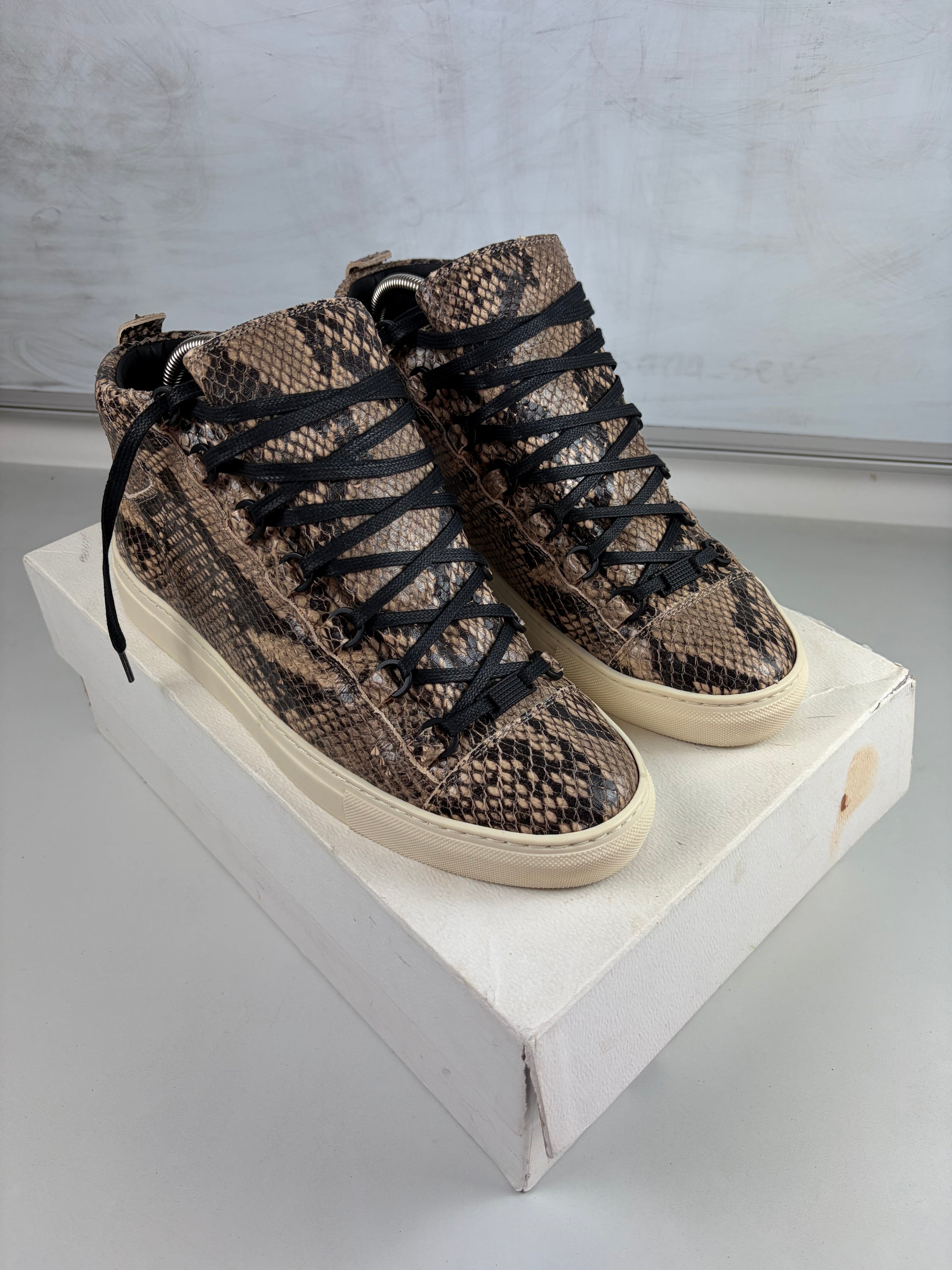 Balenciaga arena ‘Python Skin’ high tops - eu 41 / us 8