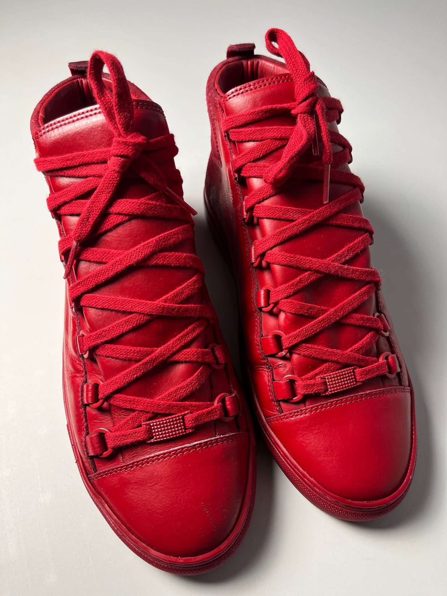 BALENCIAGA ARENA HIGH (red suede & leather)