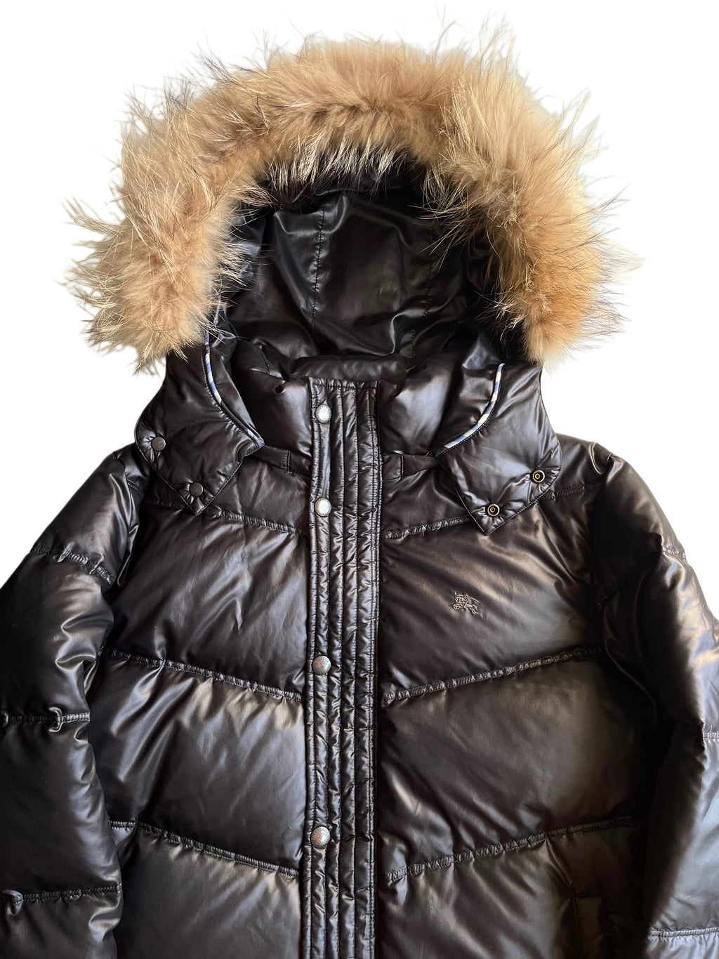 00’s BURBERRY made in Japan real fur down jacket (S/M) - black