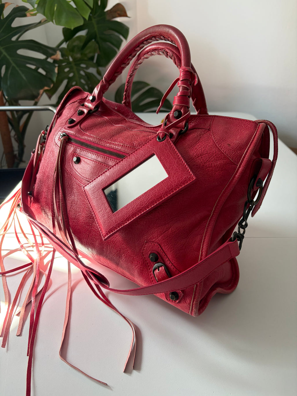 2012 BALENCIAGA
Rose Jaipur Lambskin Leather Motorcycle City Bag