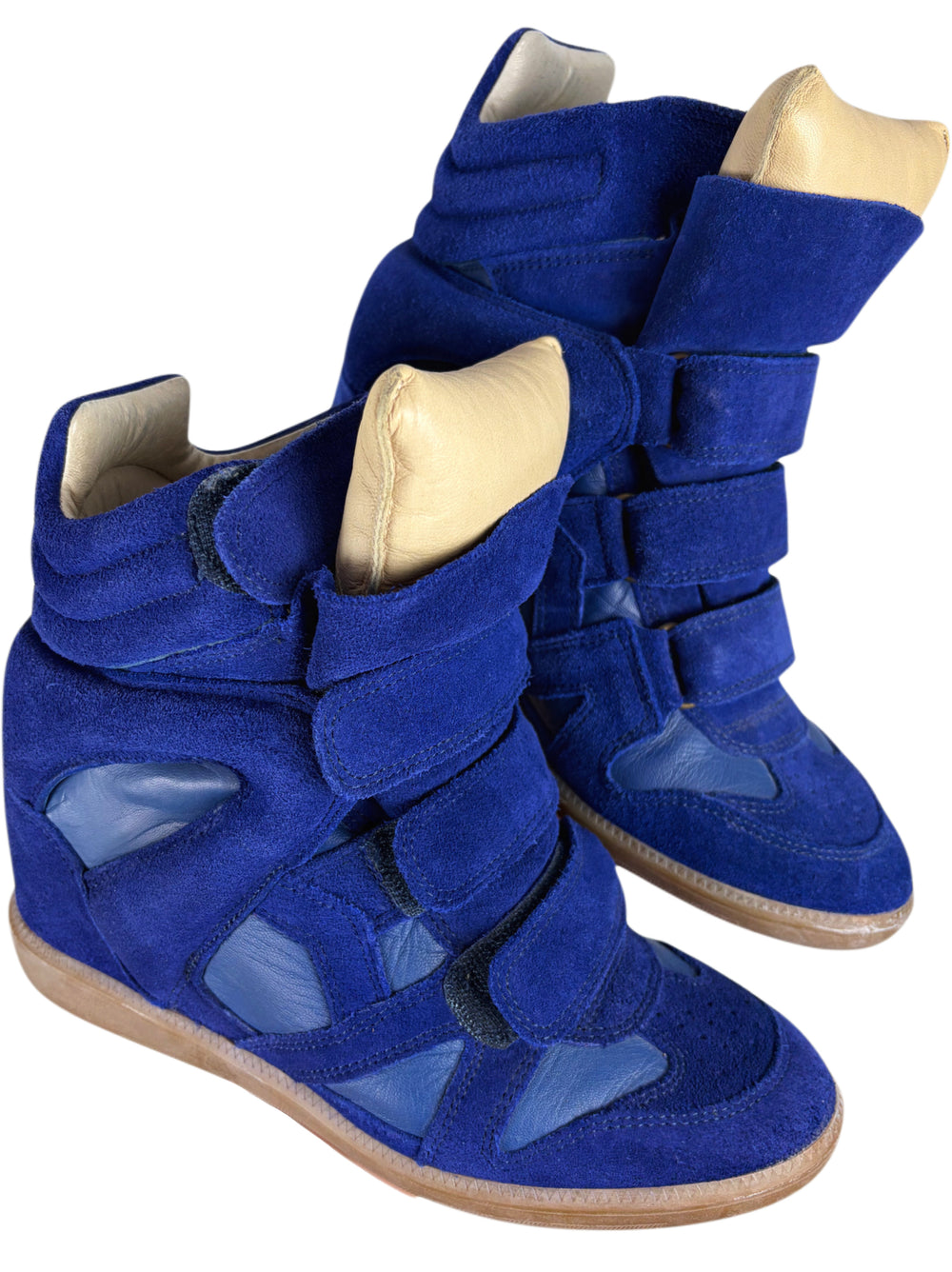 Isabel Marant Bekett suede wedge sneakers - eu 38 / us 8 / uk 5 - electric blue