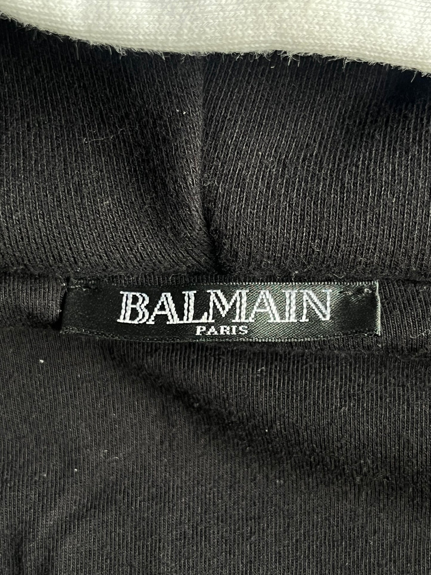 Balmain Union Jack multi zips heavy cotton hoodie (L) - black