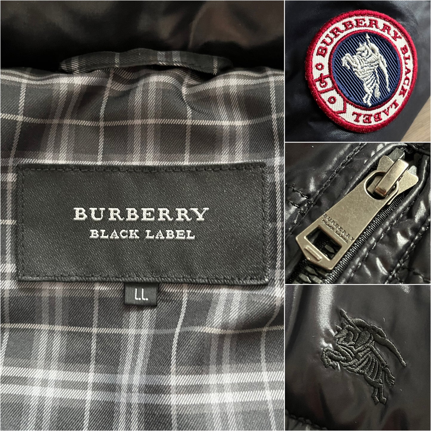 00’s BURBERRY made in Japan real fur down jacket (L/LL) - black