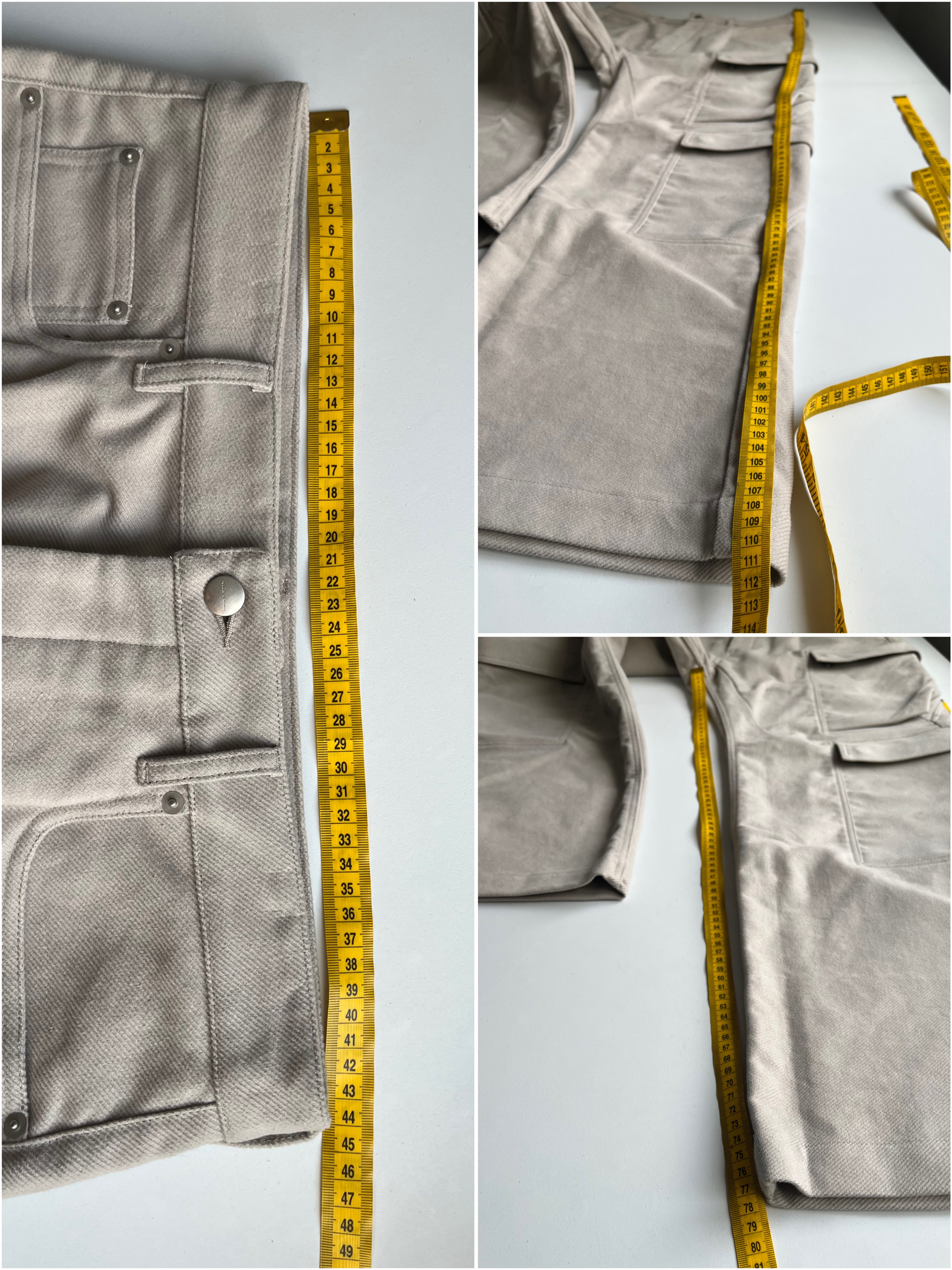 RICK OWENS CONCORDIANS DOUBLE CARGO JEANS - W32 - light gray