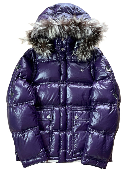 00’s BURBERRY made in Japan real fur down jacket (S/M) - purple