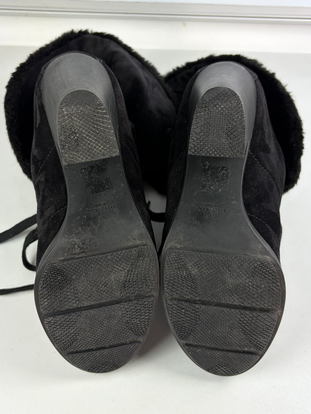 00’s PRADA suede & fur wedge boots - eu 40.5 / us 8 / uk 7
