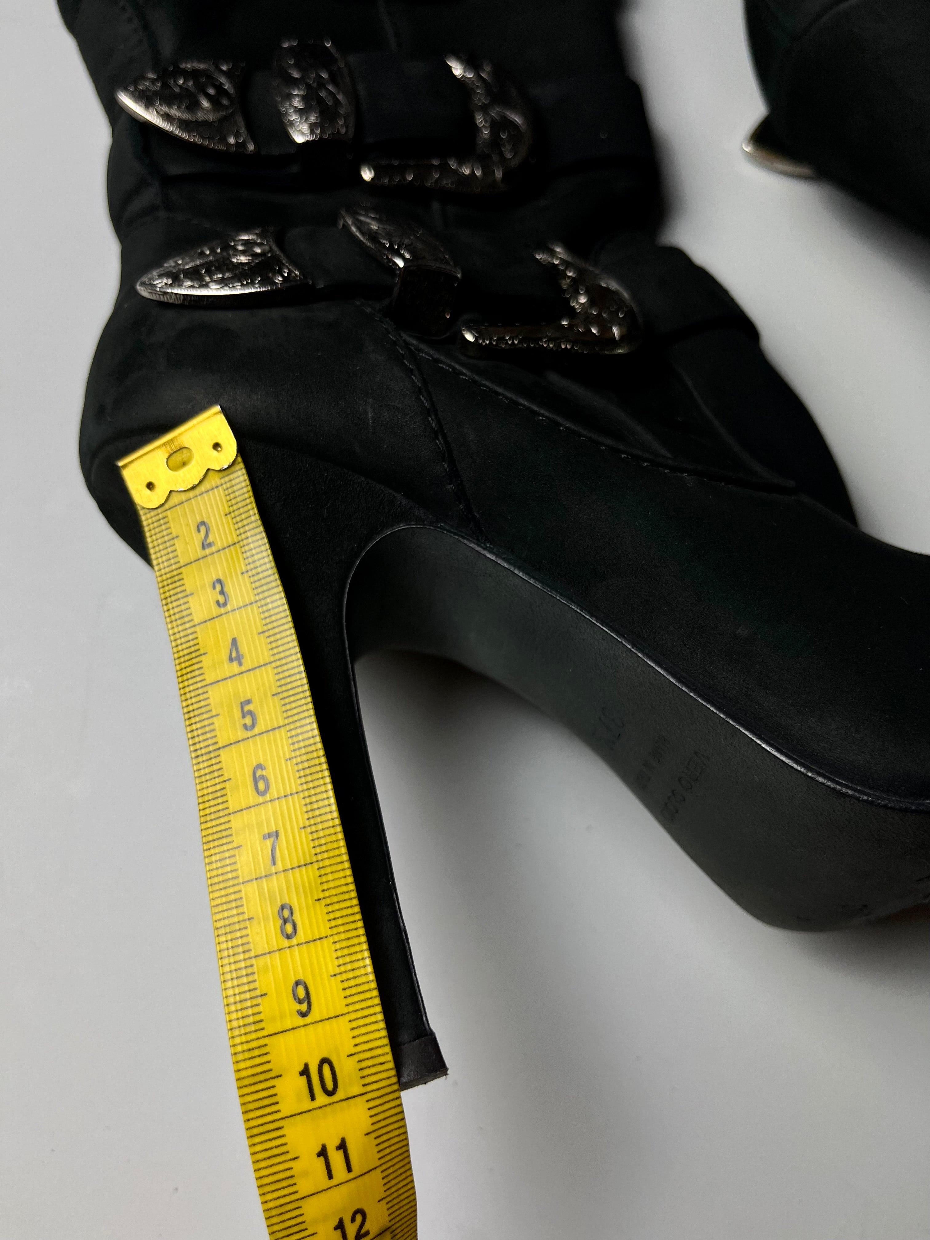 Giuseppe Zanotti x BALMAIN leather buckle boots - EU 37 1/2 - black