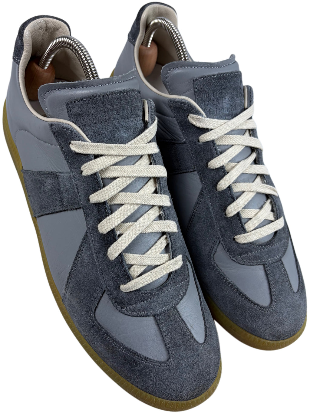Maison Margiela low top suede & leather gats - eu 44 / us 11 - grey