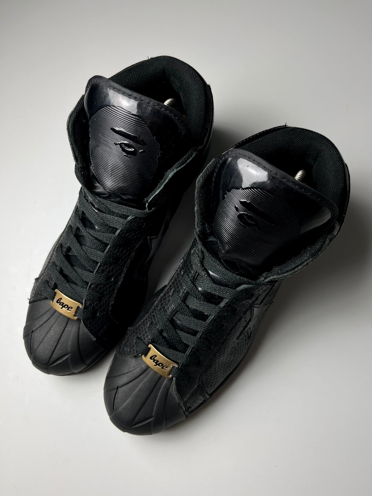 2012 BAPE high top snake skin sneakers - EU 42.5 / 43 - black