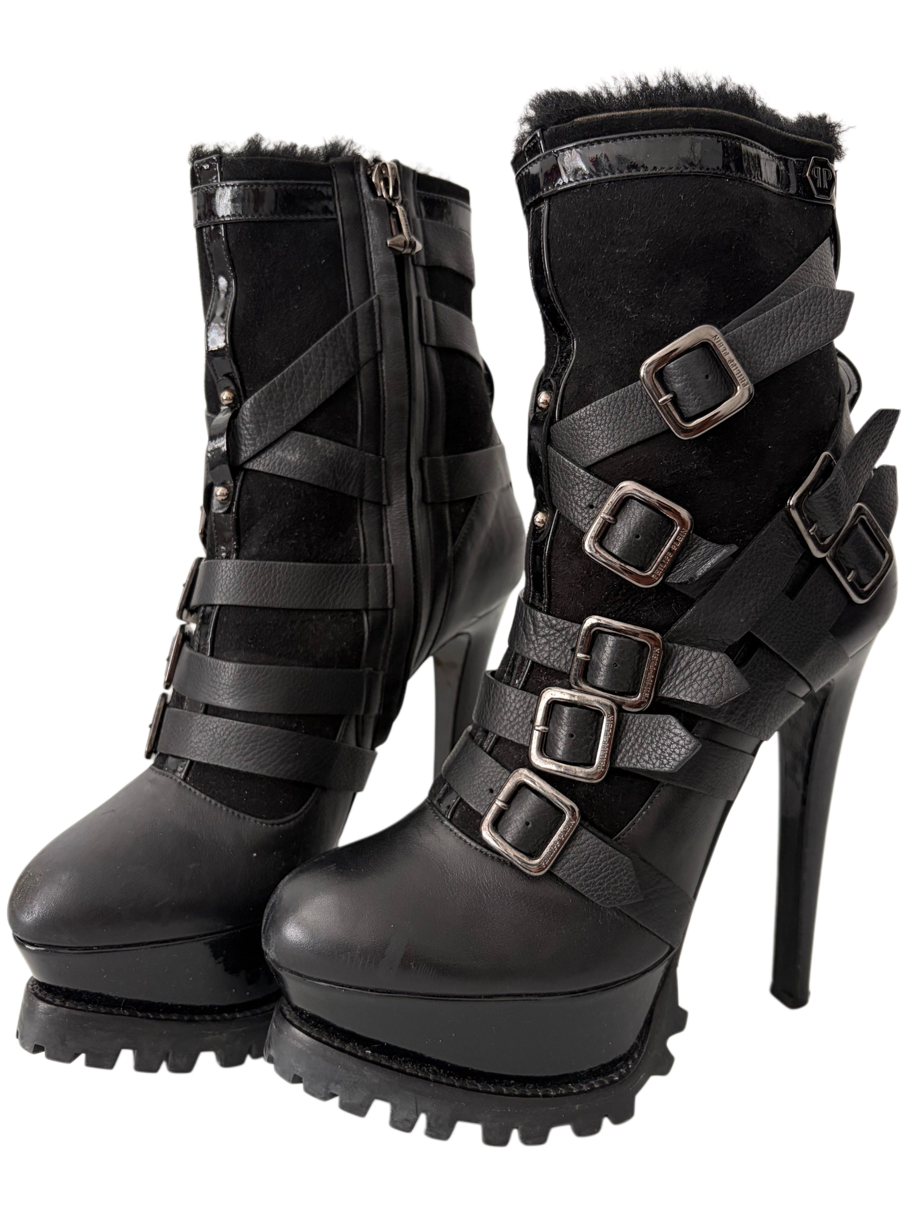 Philipp Plein leather high heel sole boots - eu 39