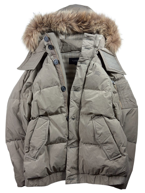 00’s BURBERRY Black Label real fur down jacket (M/L) - light brown