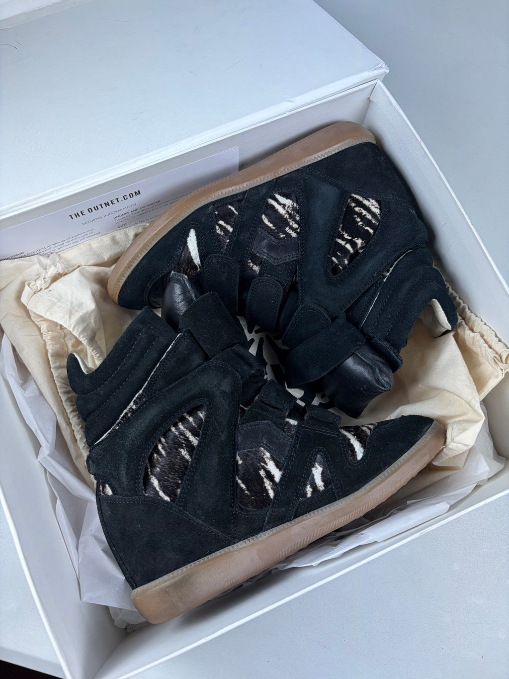 Isabel Marant Bekett ‘Zebra’ wedge sneakers - size - eu 37 / us 7 / uk 4