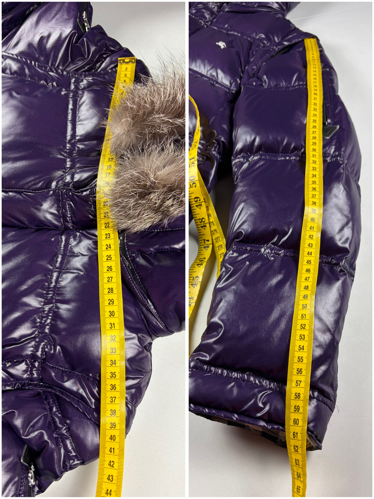 00’s BURBERRY Black Label real fur down jacket (XS/S) - purple