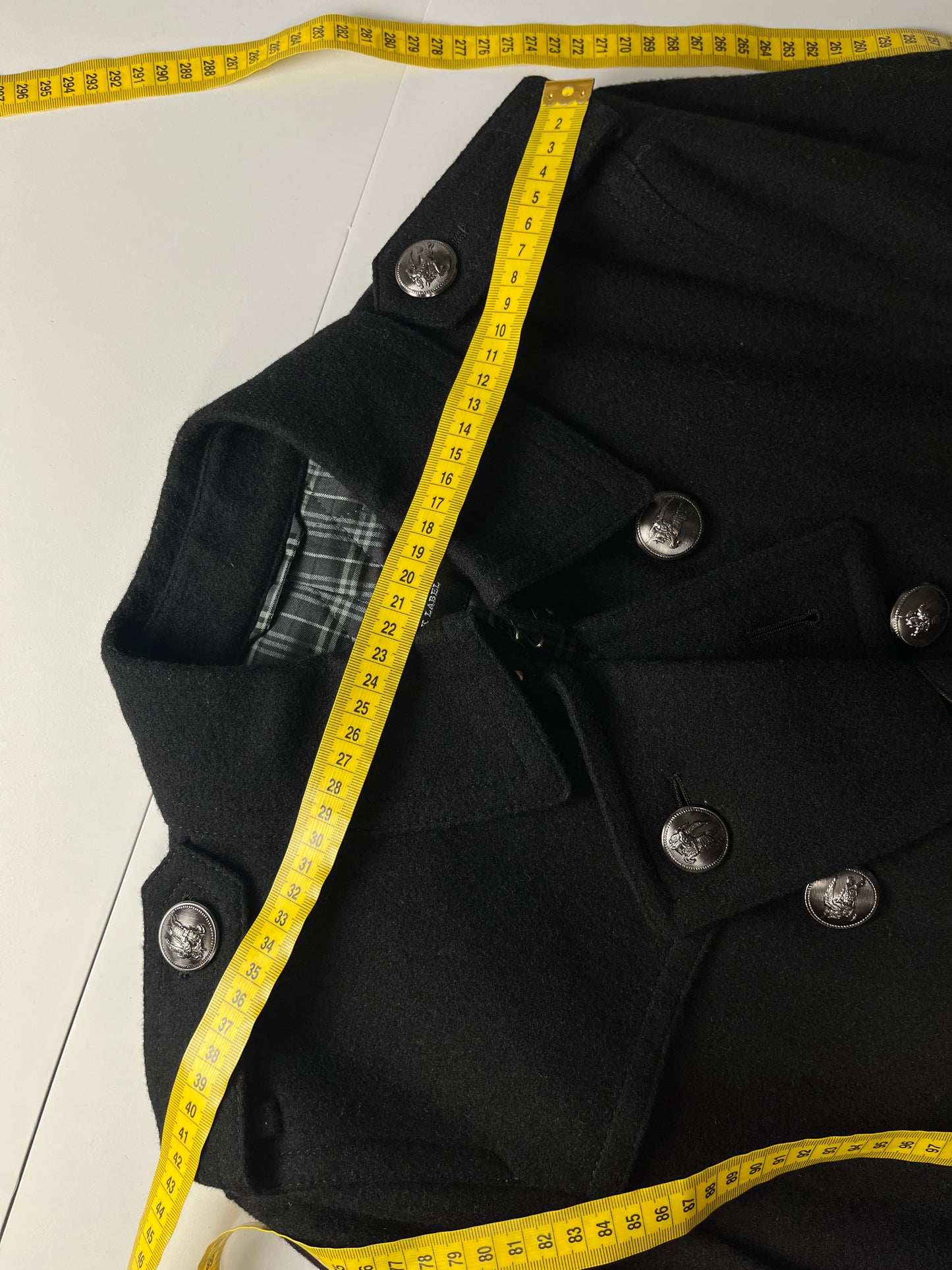 00’s BURBERRY wool Napoleon jacket (S/M) - black