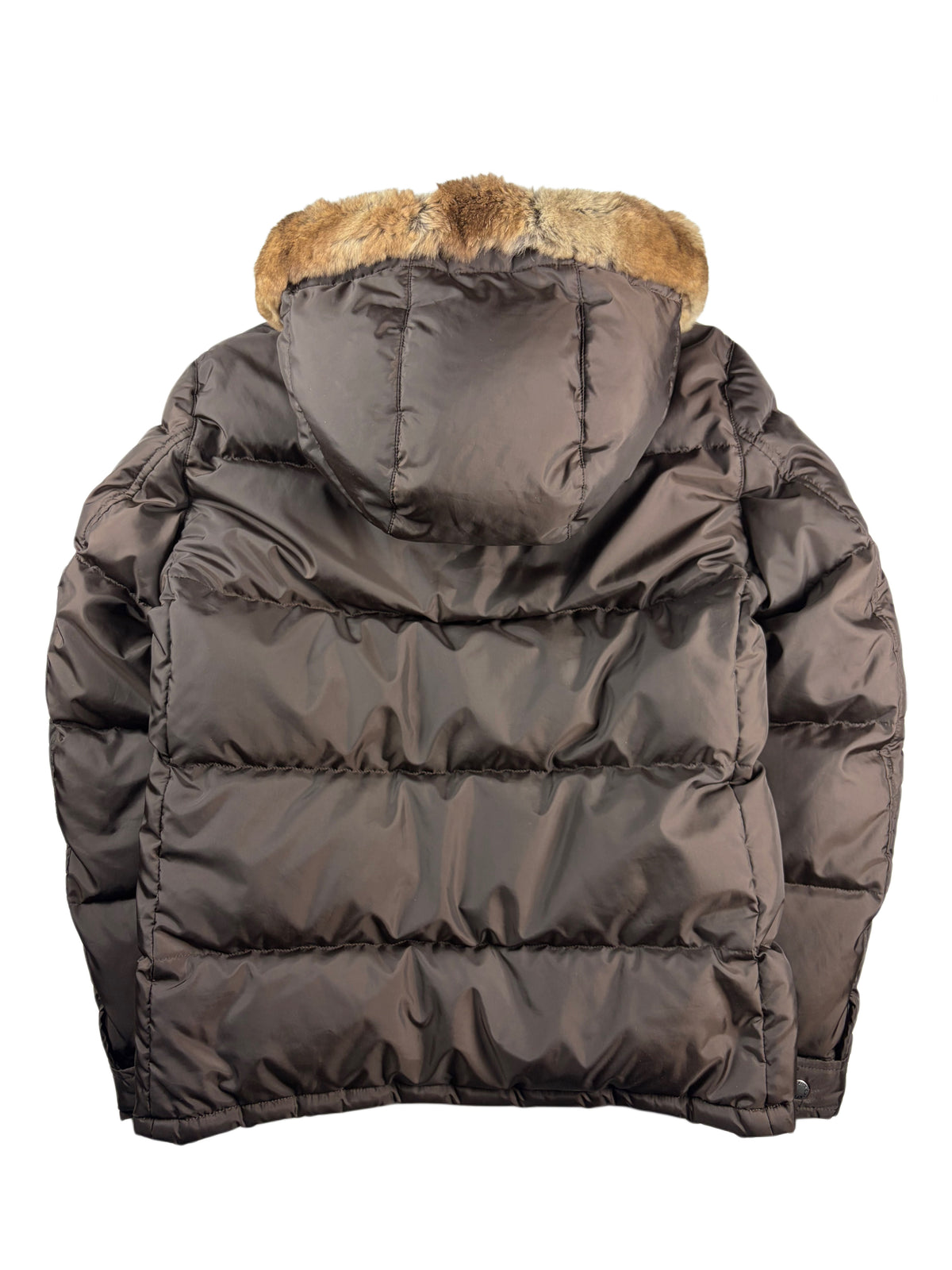00’s BURBERRY Black Label real rabbit fur down jacket (M/L) - olive green
