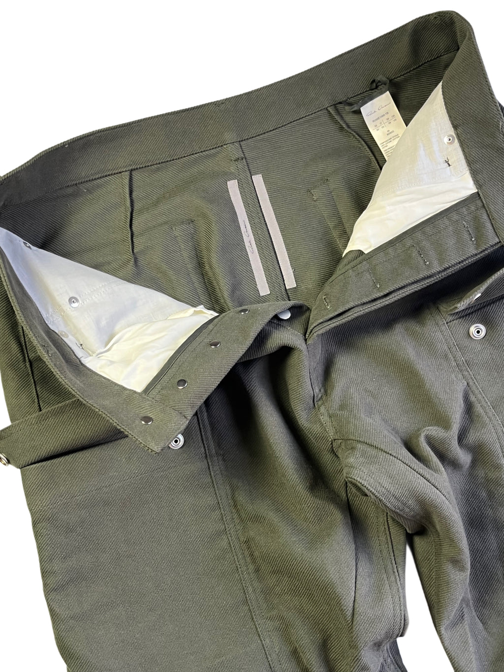 RICK OWENS CONCORDIANS DOUBLE CARGO JEANS -  W33 - military green