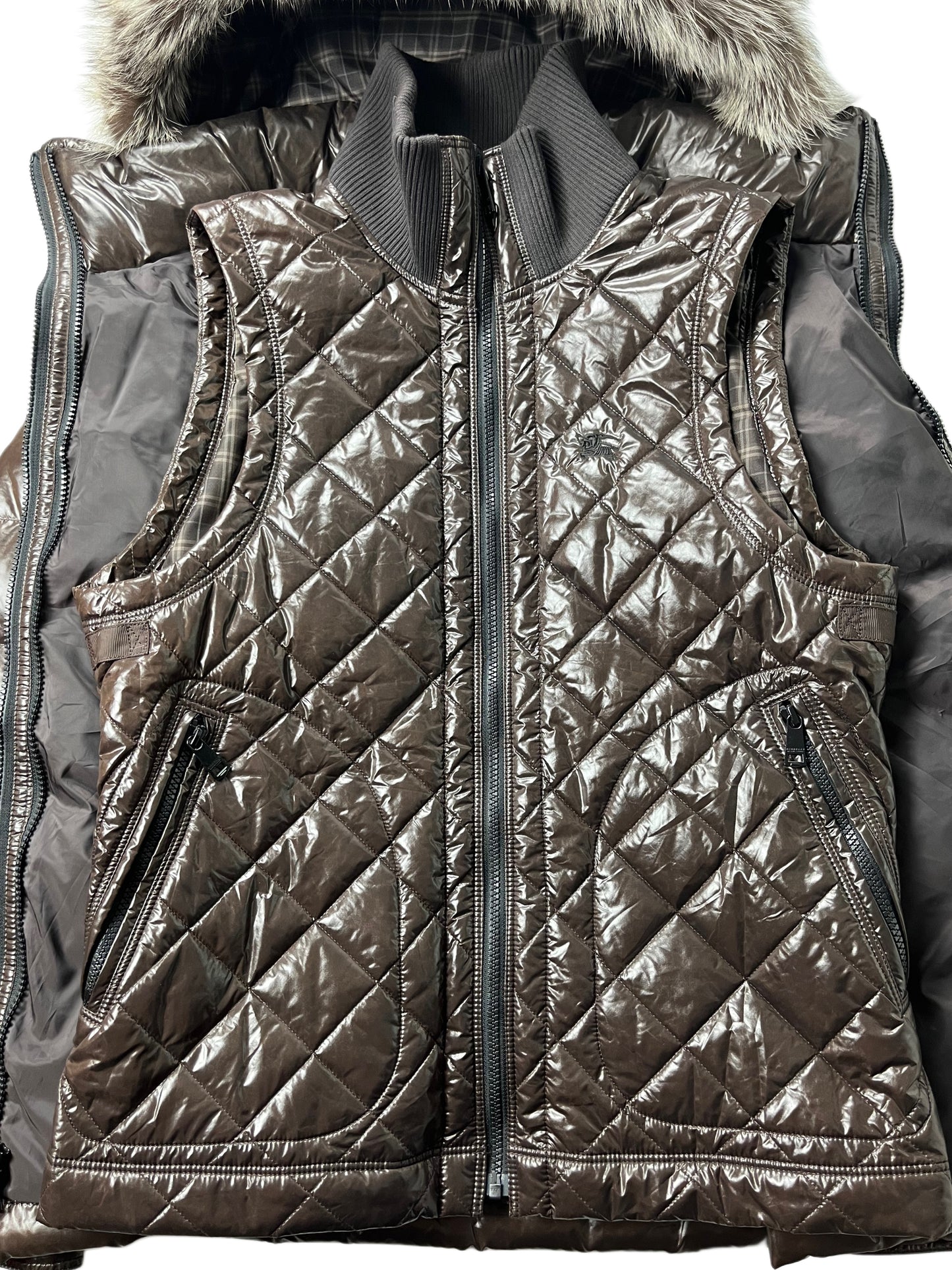 00’s BURBERRY made in Japan 2 in 1 down jacket (L/LL) - brown