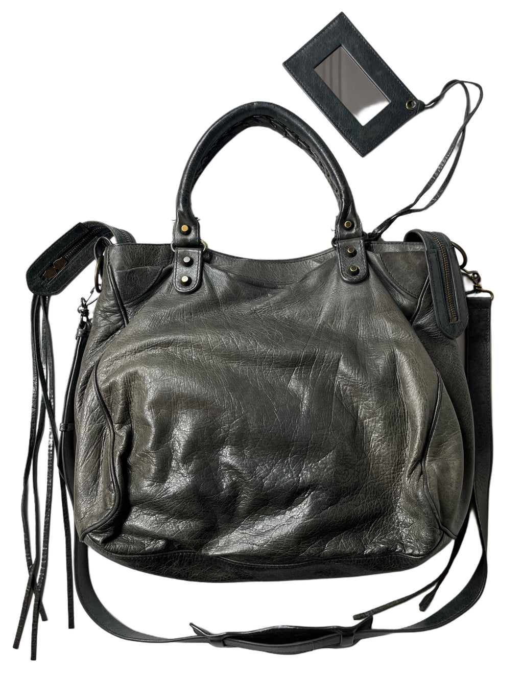 2012 BALENCIAGA
Black Lambskin Leather Motorcycle Velo Bag