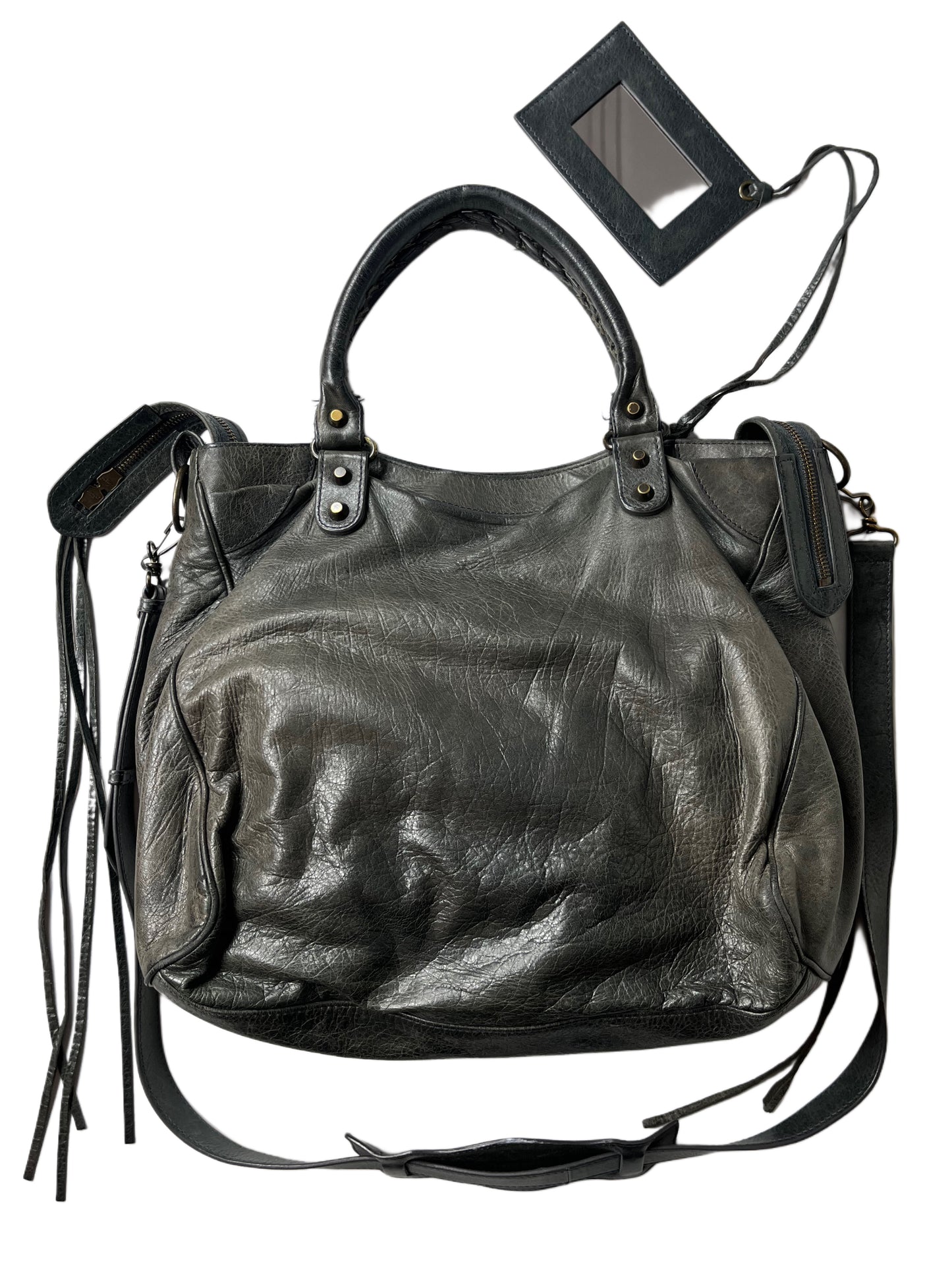 2012 BALENCIAGA
Black Lambskin Leather Motorcycle Velo Bag