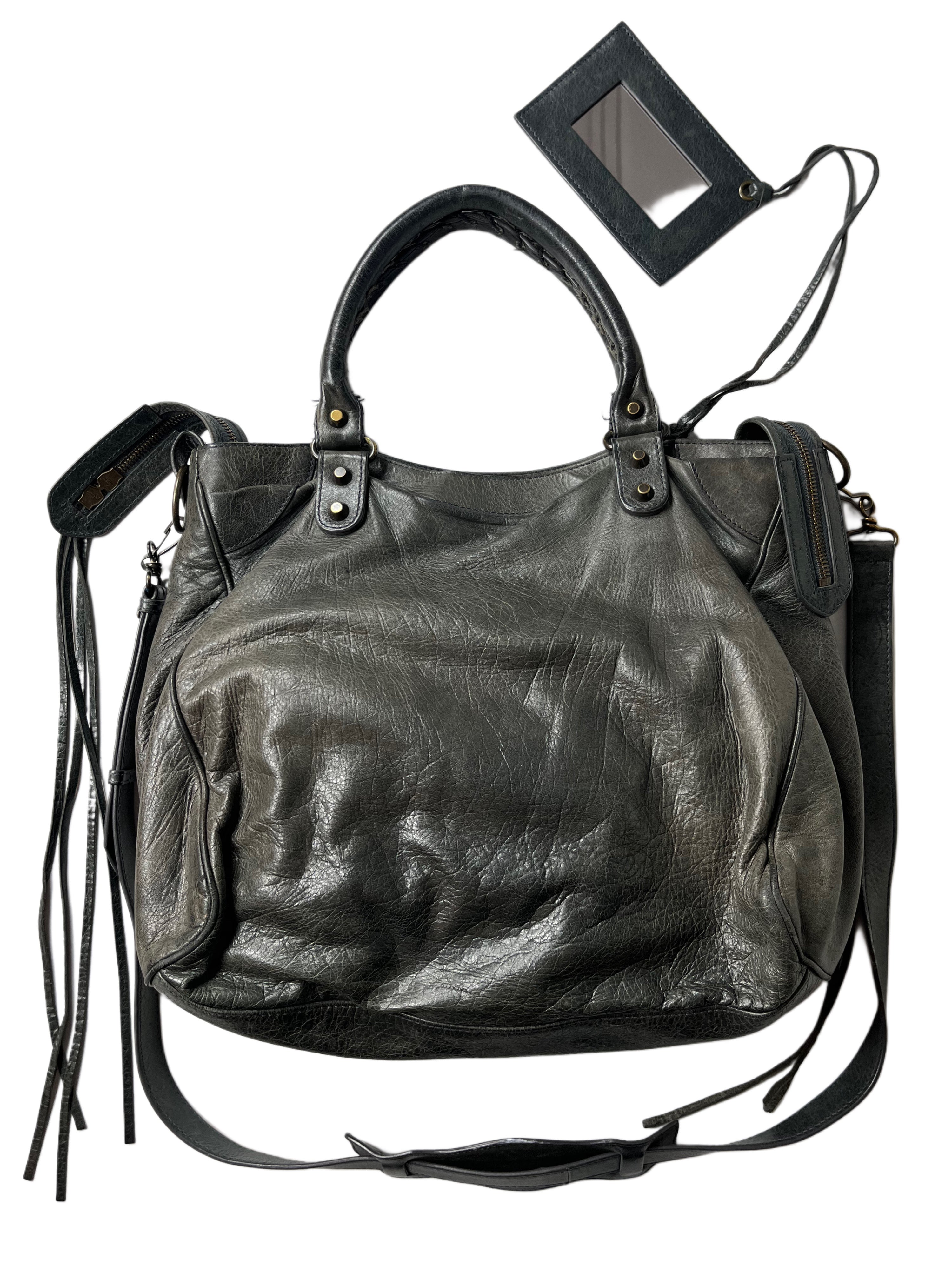 2012 BALENCIAGA
Black Lambskin Leather Motorcycle Velo Bag