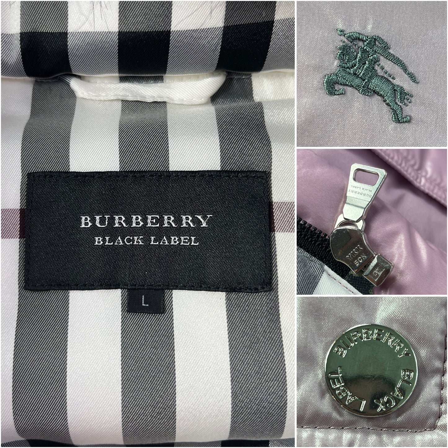 00’s BURBERRY made in Japan real fur down jacket (M/L) - pink