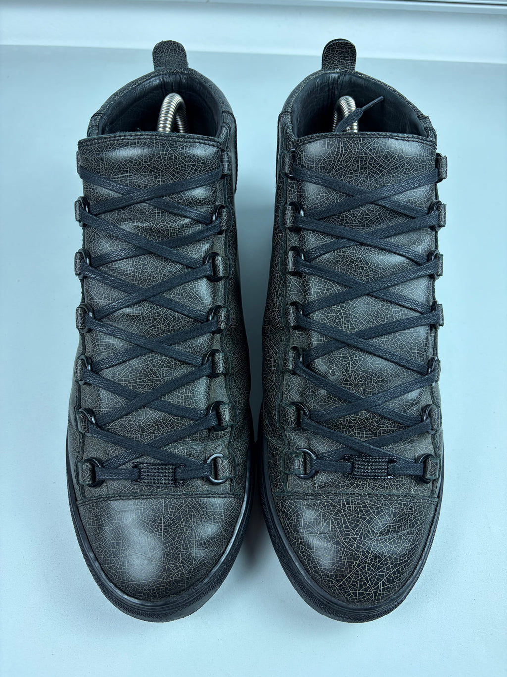 Balenciaga arena ‘Cracked leather’ high tops - eu 41 / us 8 - brown