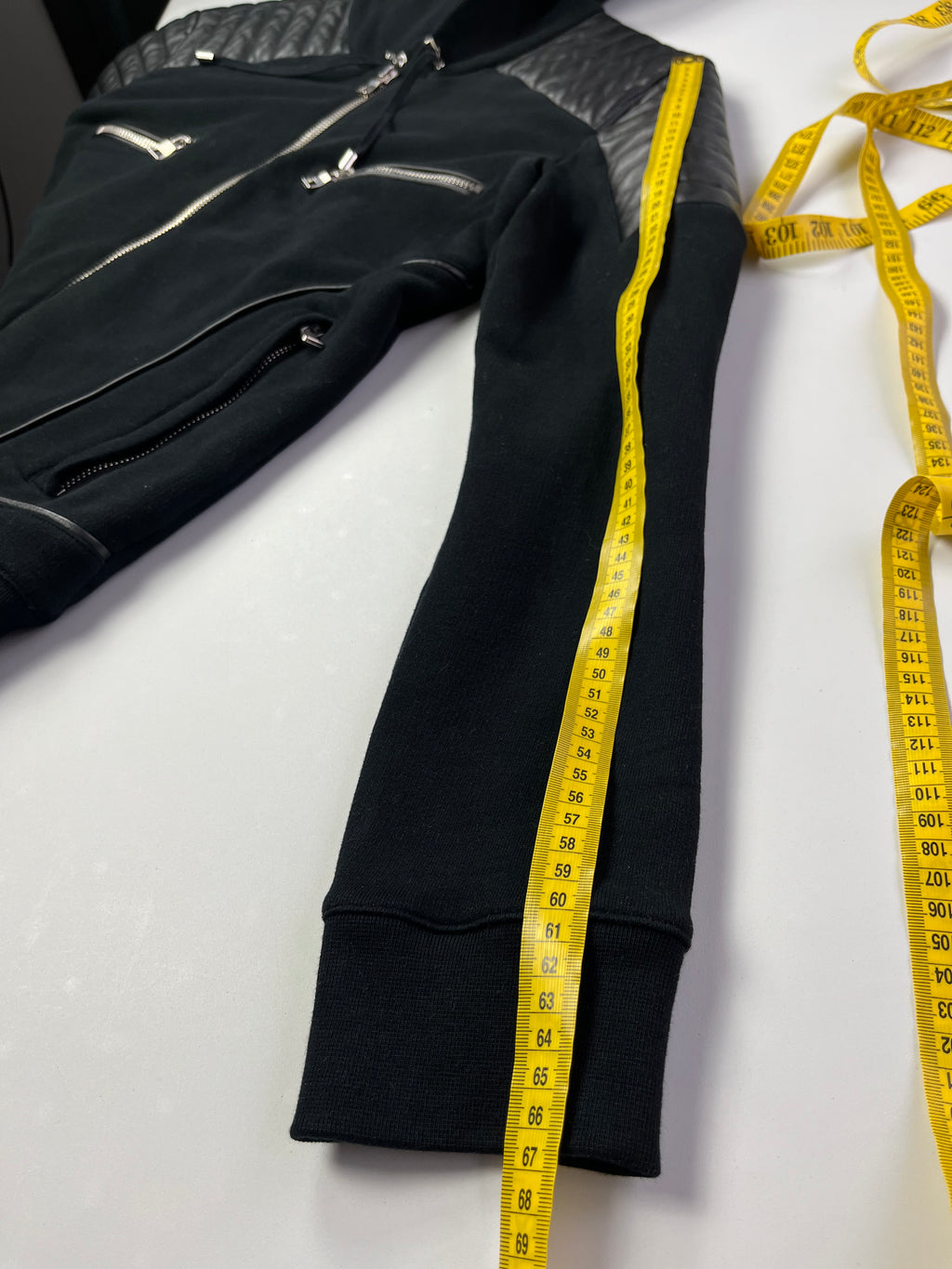 BALMAIN zip up hoodie - size L - black