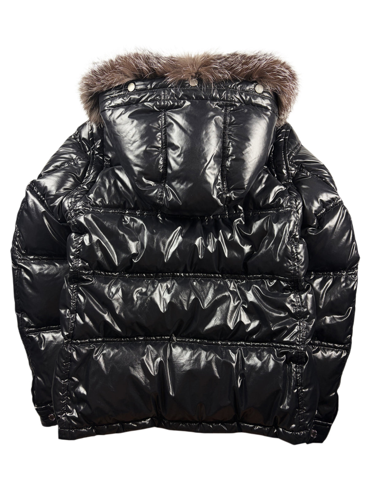 2009 BURBERRY Black Label convertible real fur down jacket / vest (M/L) - black