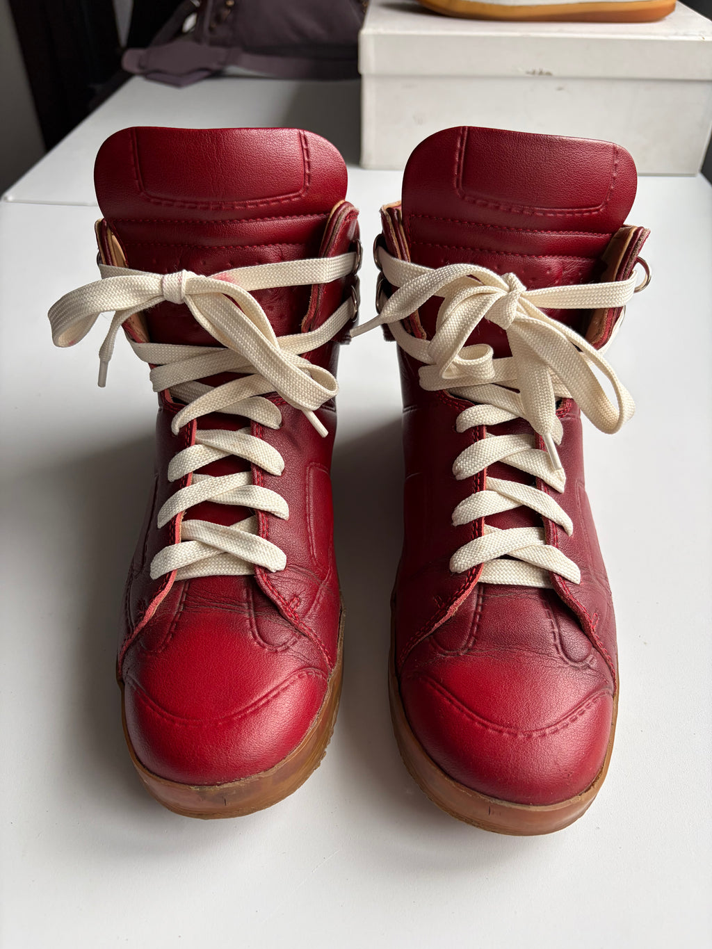 2012 Maison Margiela X H&M high tops - eu 42 - red