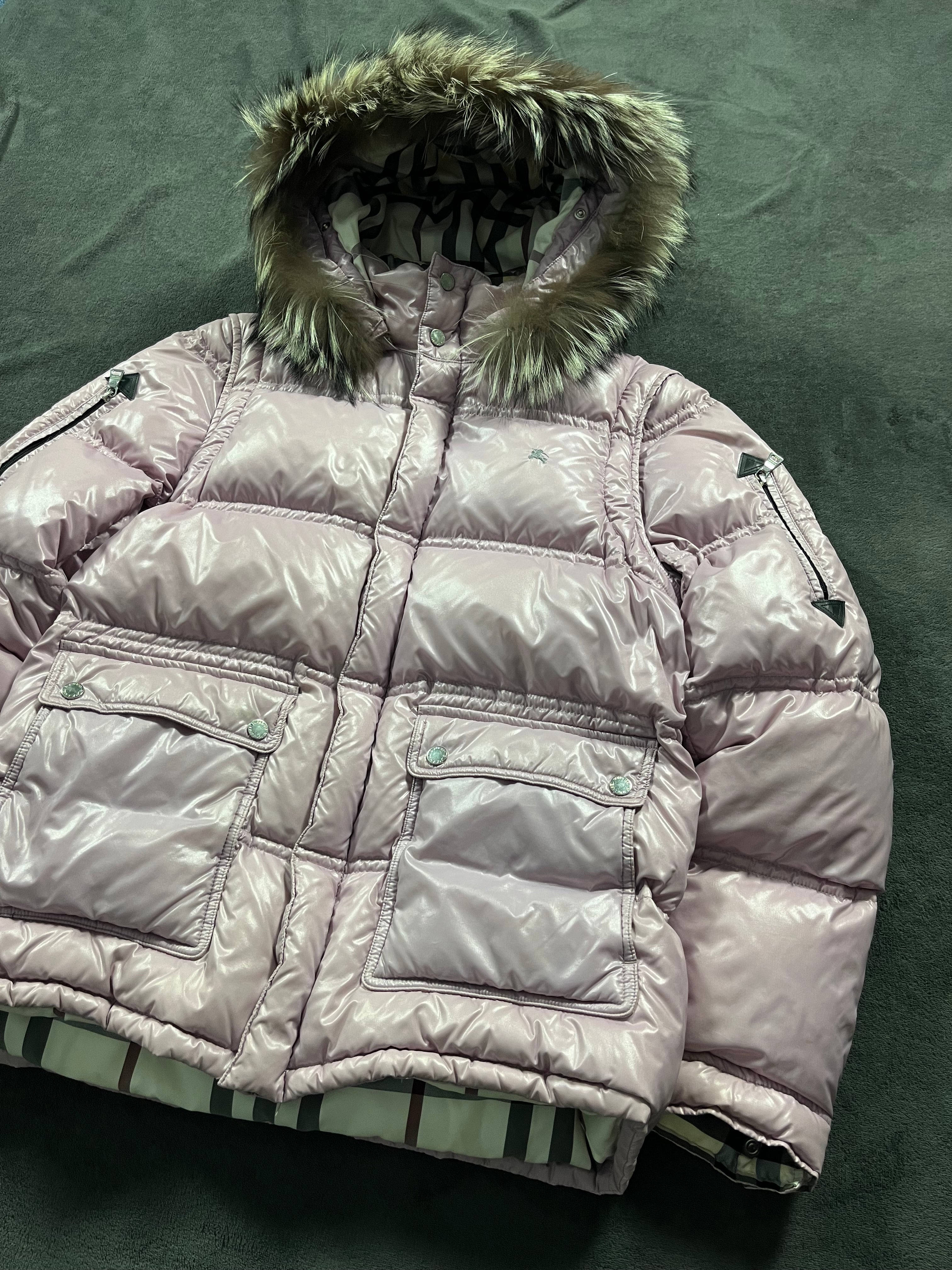 00’s BURBERRY made in Japan real fur down jacket (L)