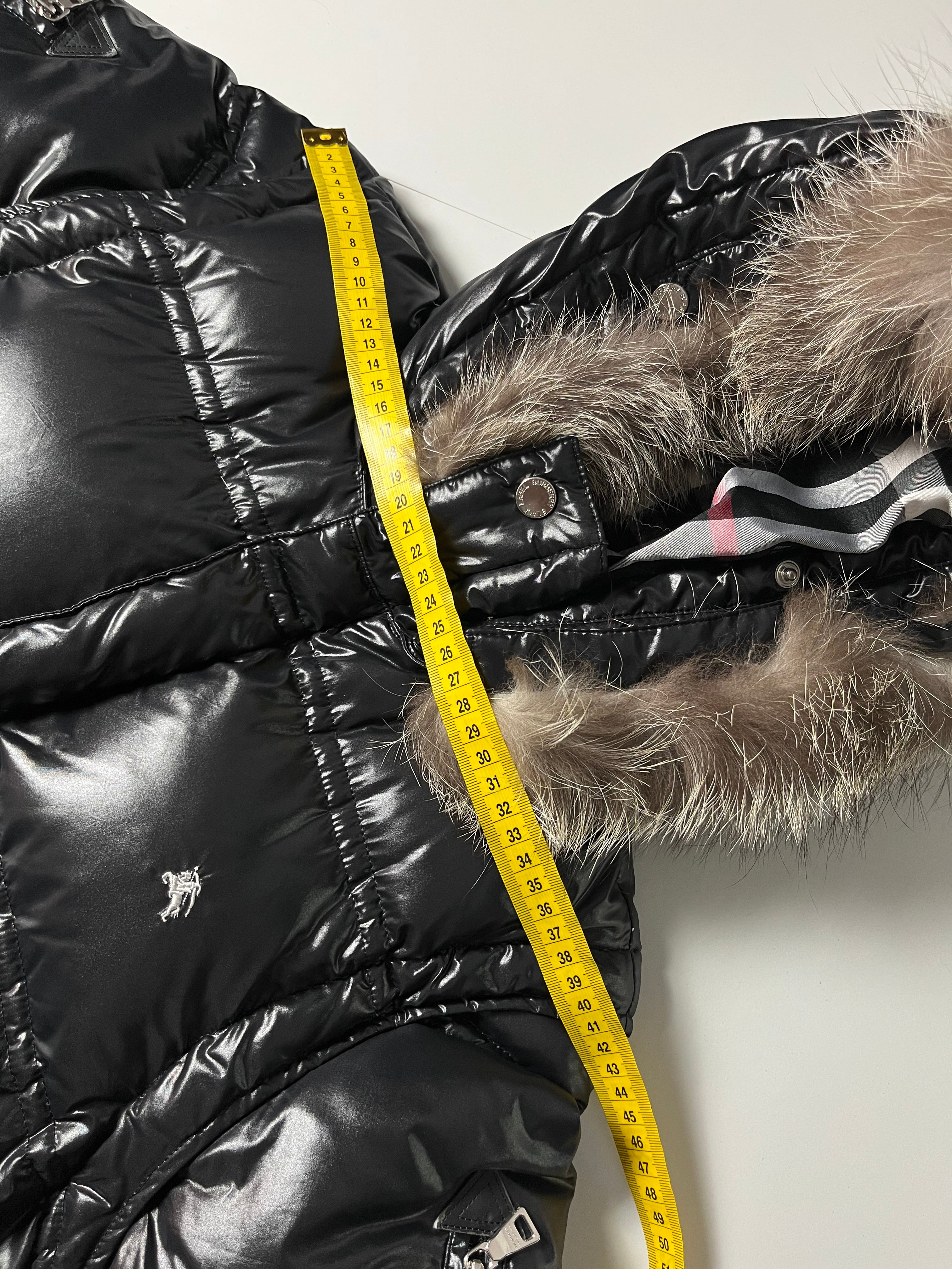 00’s BURBERRY made in Japan real fur down jacket (S/M) - black