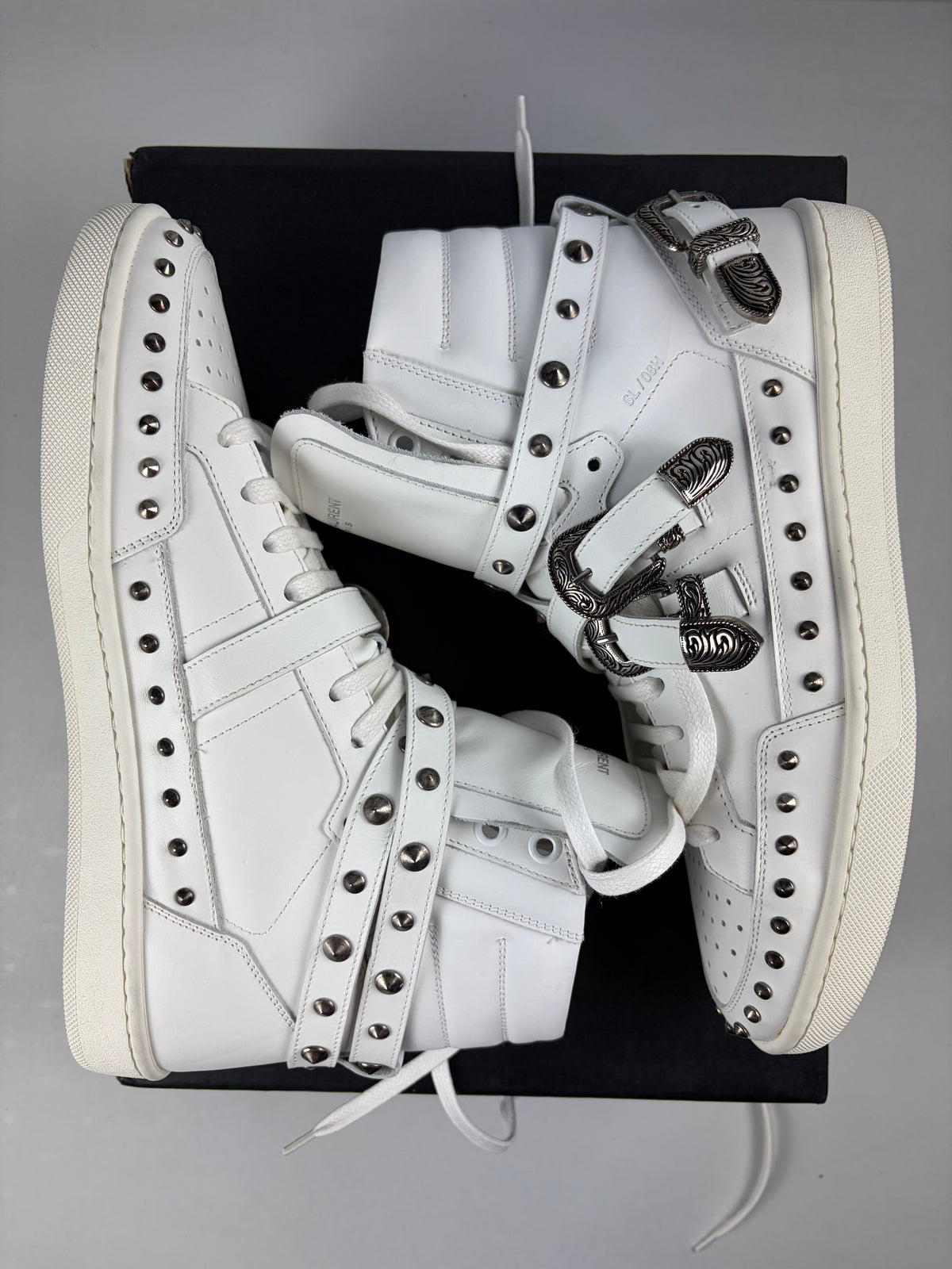 Saint Laurent SL/08H Wolly Spike high-tops - eu 40 / us 7 / uk 6 - white - brand new