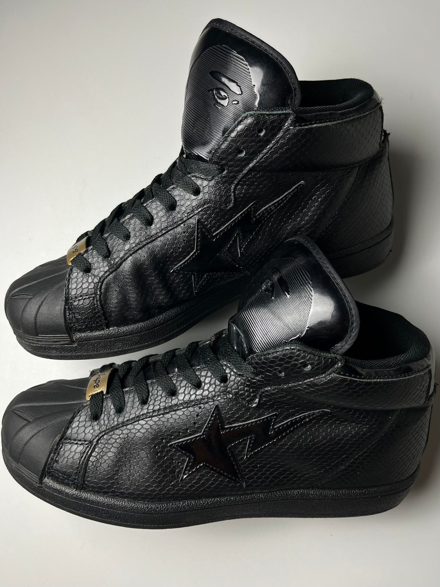 2012 BAPE high top snake skin sneakers - EU 42.5 / 43 - black
