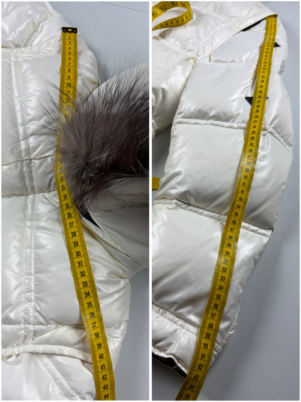 00’s BURBERRY Black Label real fur down jacket (S/M) - white