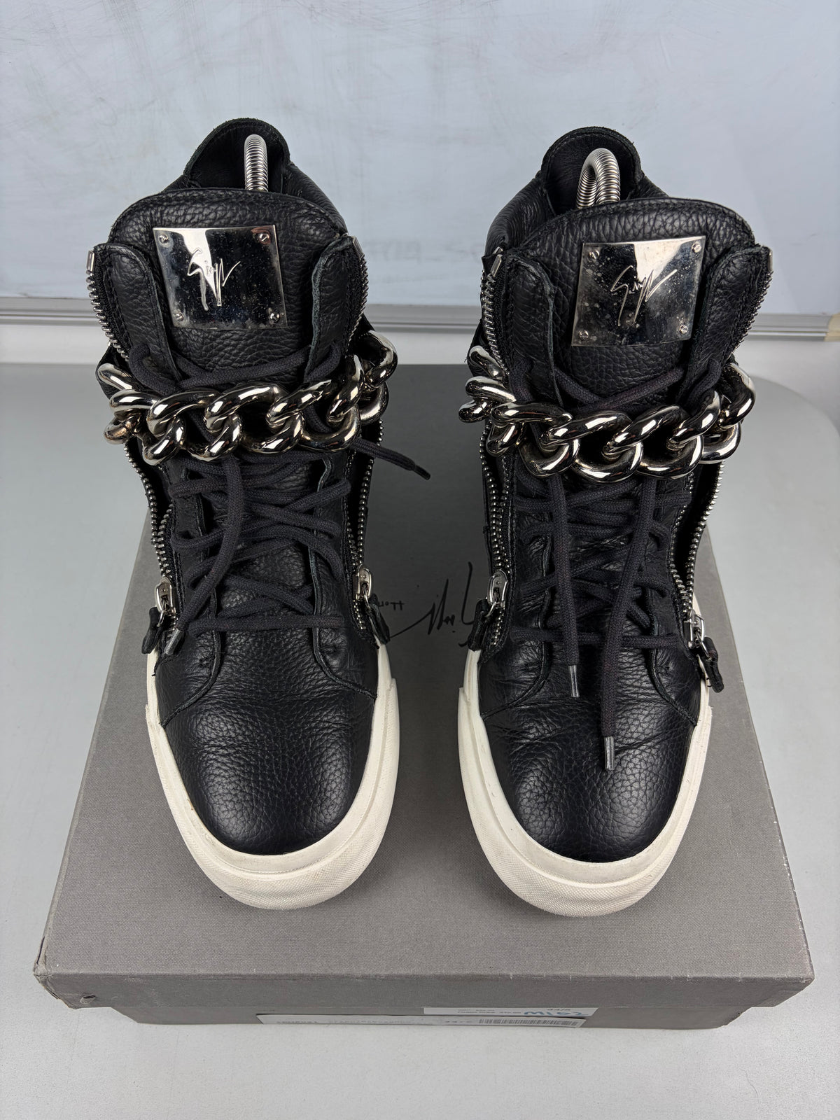 Giuseppe Zanotti 'London' chain high tops - eu 44 / us 11 / uk 10 - black