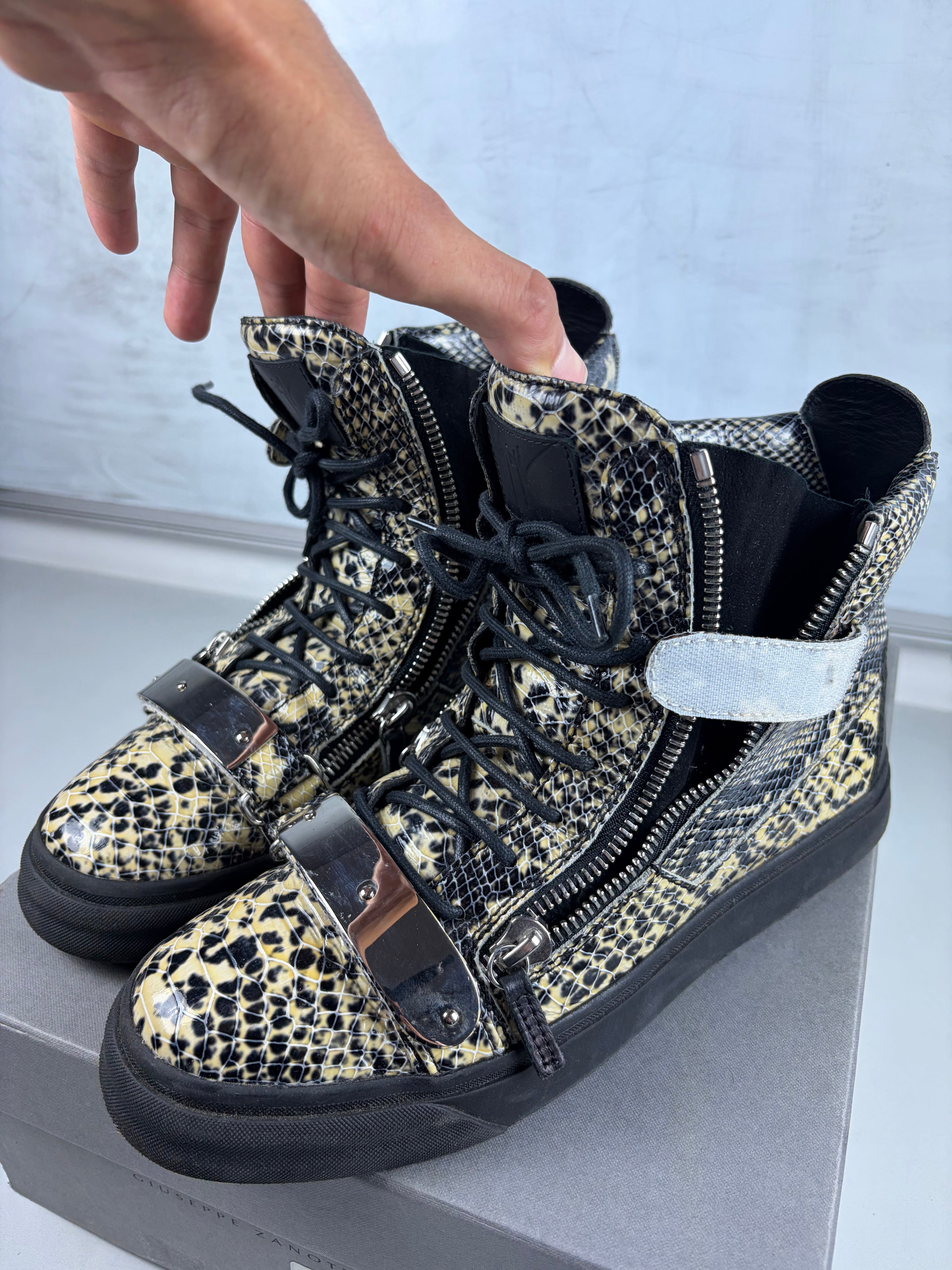 Giuseppe Zanotti Coby Python Embossed skin high tops - eu 44 / us 11