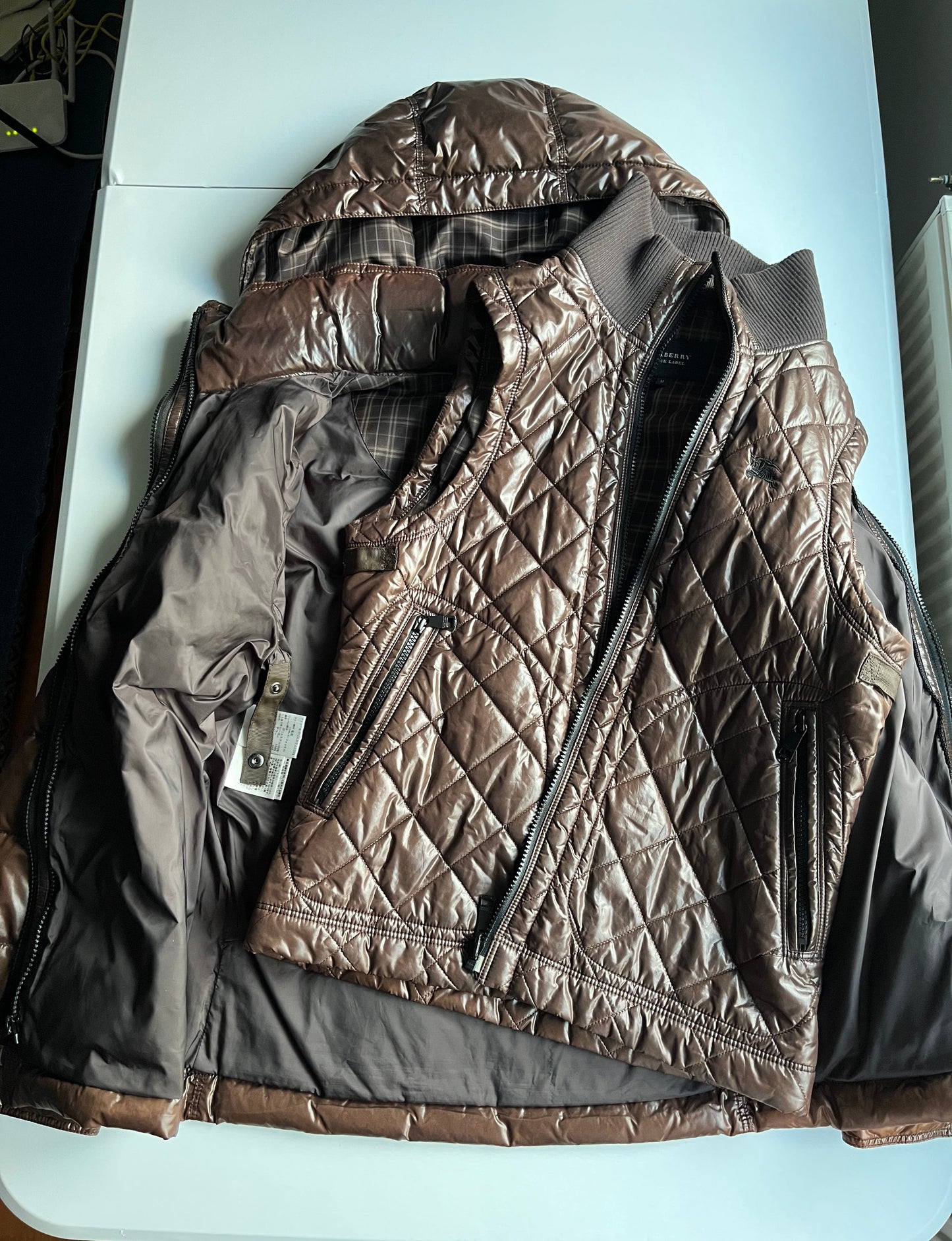 00’s BURBERRY made in Japan 2 in 1 down jacket (M) - brown