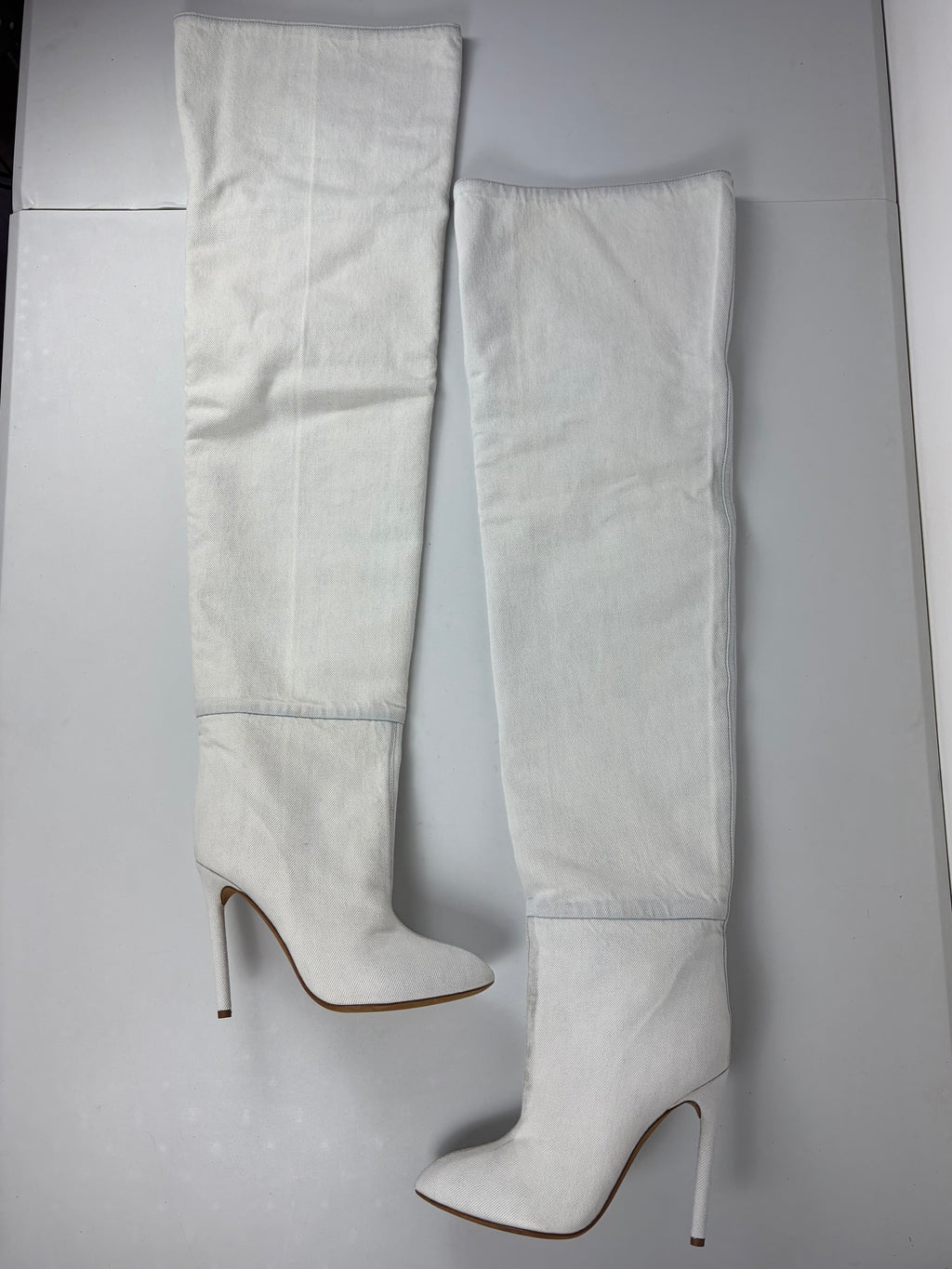 2016 Kanye West's YEEZY Season 4 bleached denim boots - eu 38 - white