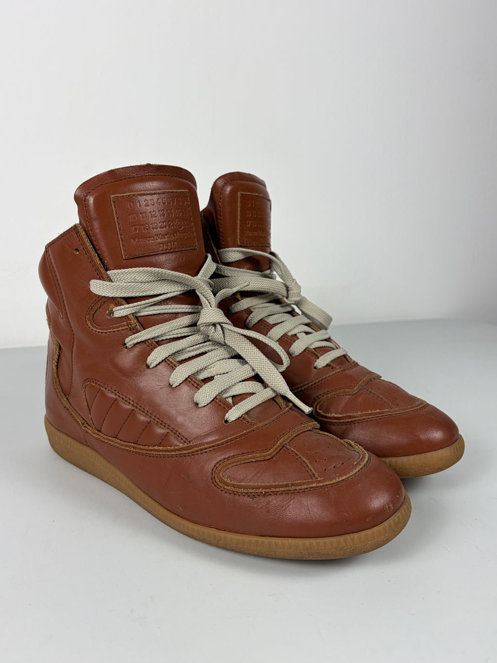 2012 Maison Margiela leather high top GAT sneakers - eu 41 - brown