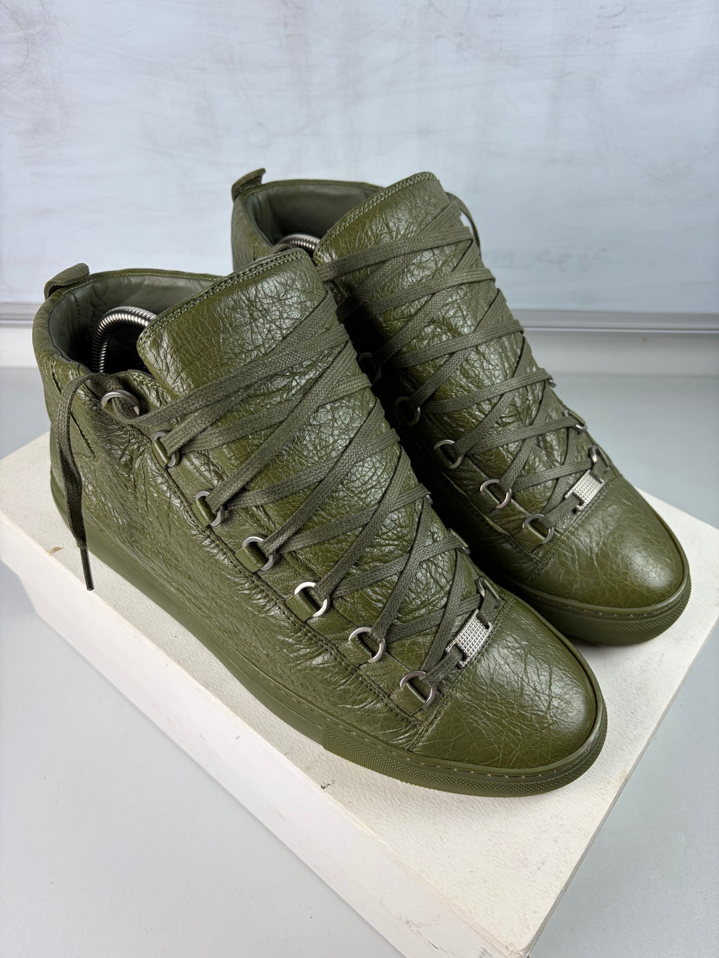 Balenciaga arena high tops - eu 43 / us 10 - khaki green