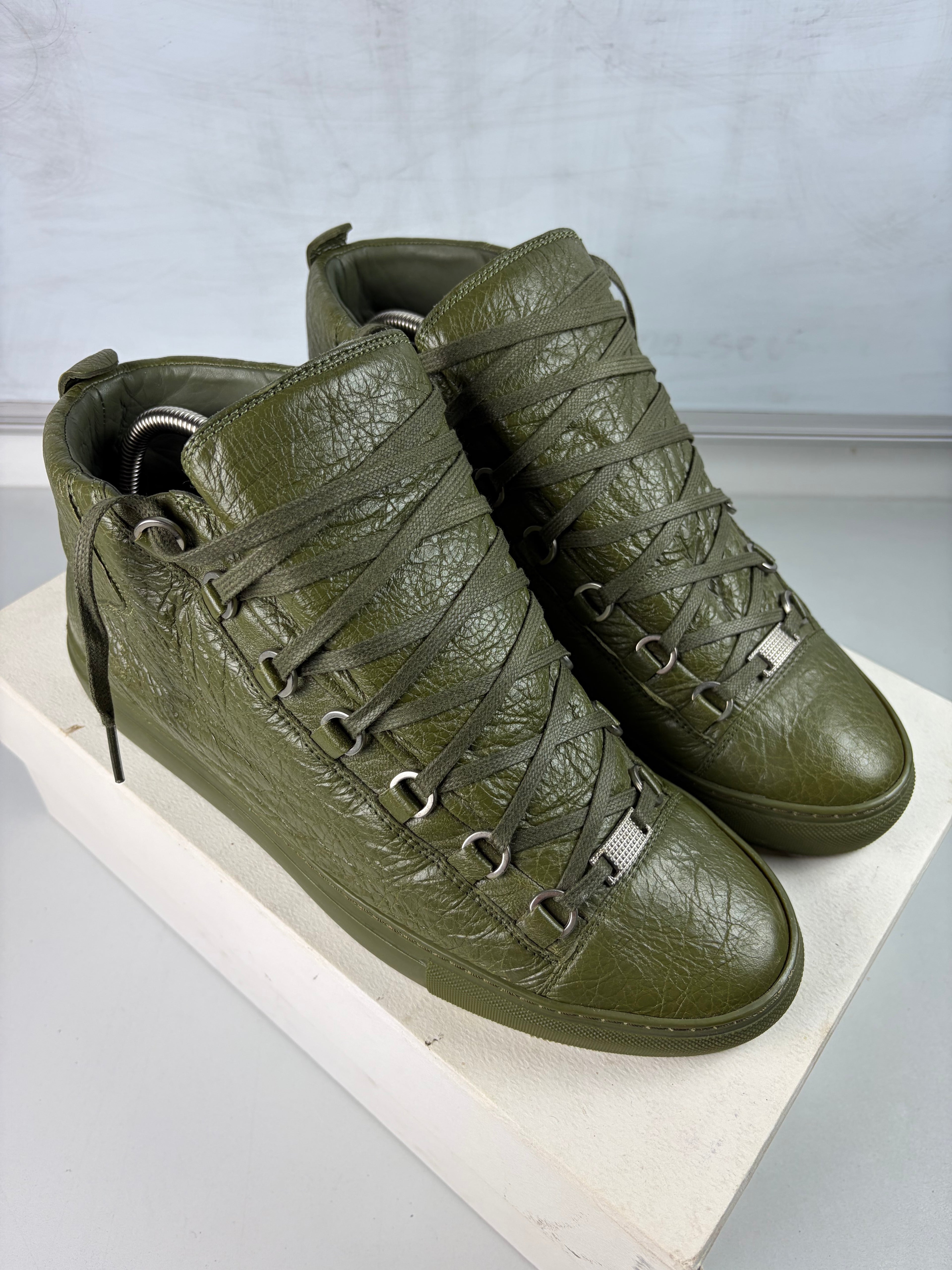 Balenciaga arena high tops - eu 43 / us 10 - khaki green