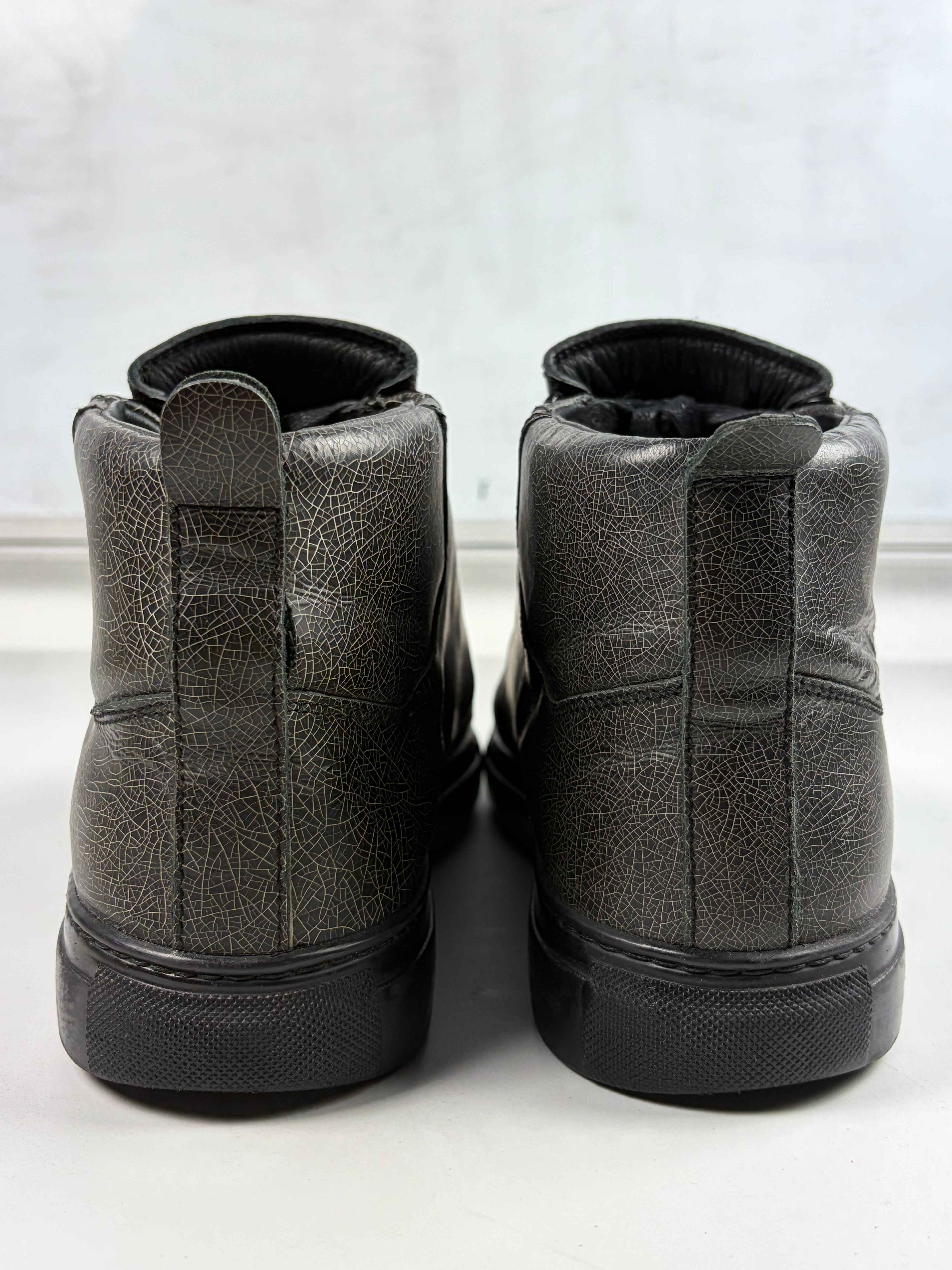 Balenciaga arena ‘Cracked leather’ high tops - eu 41 / us 8 - brown